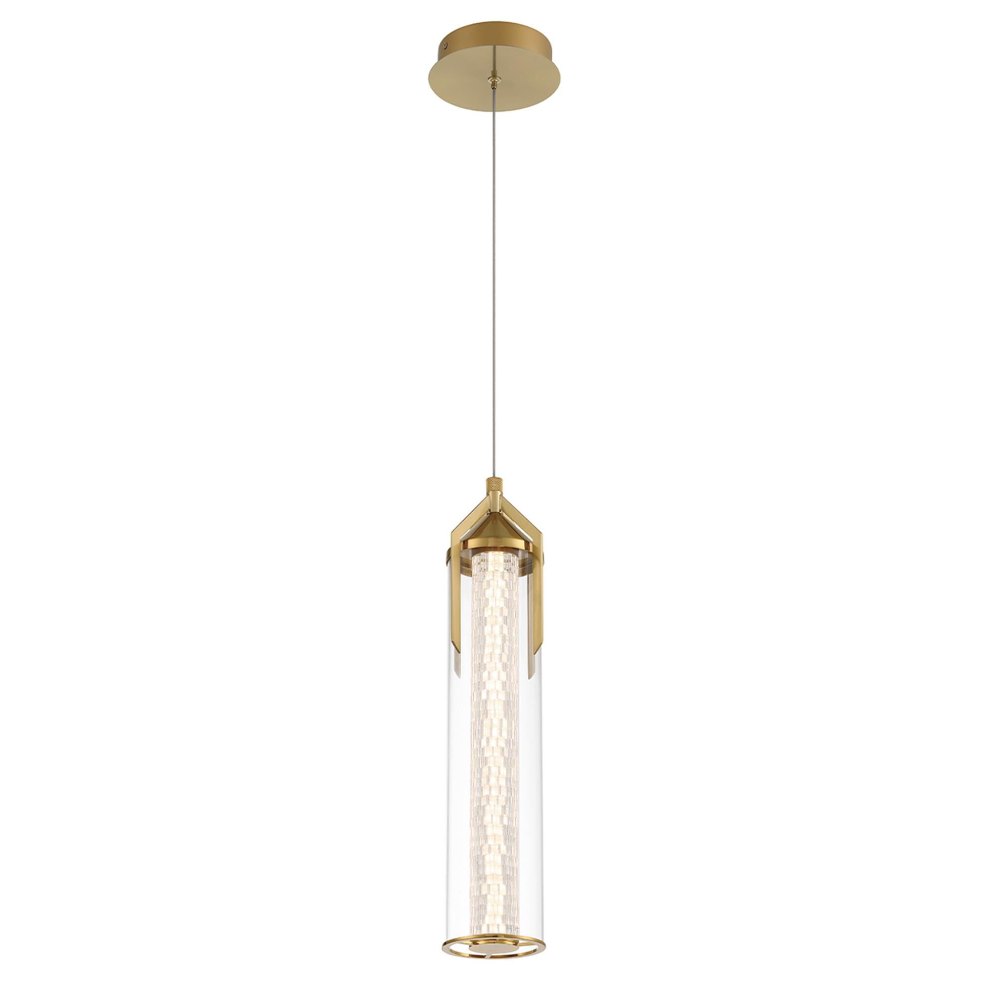 Shown in Gold finish and Clear glass