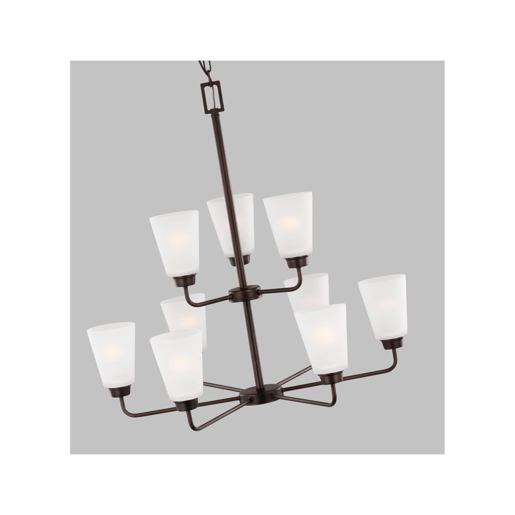 Shown in Bronze finish and Satin Etched glass