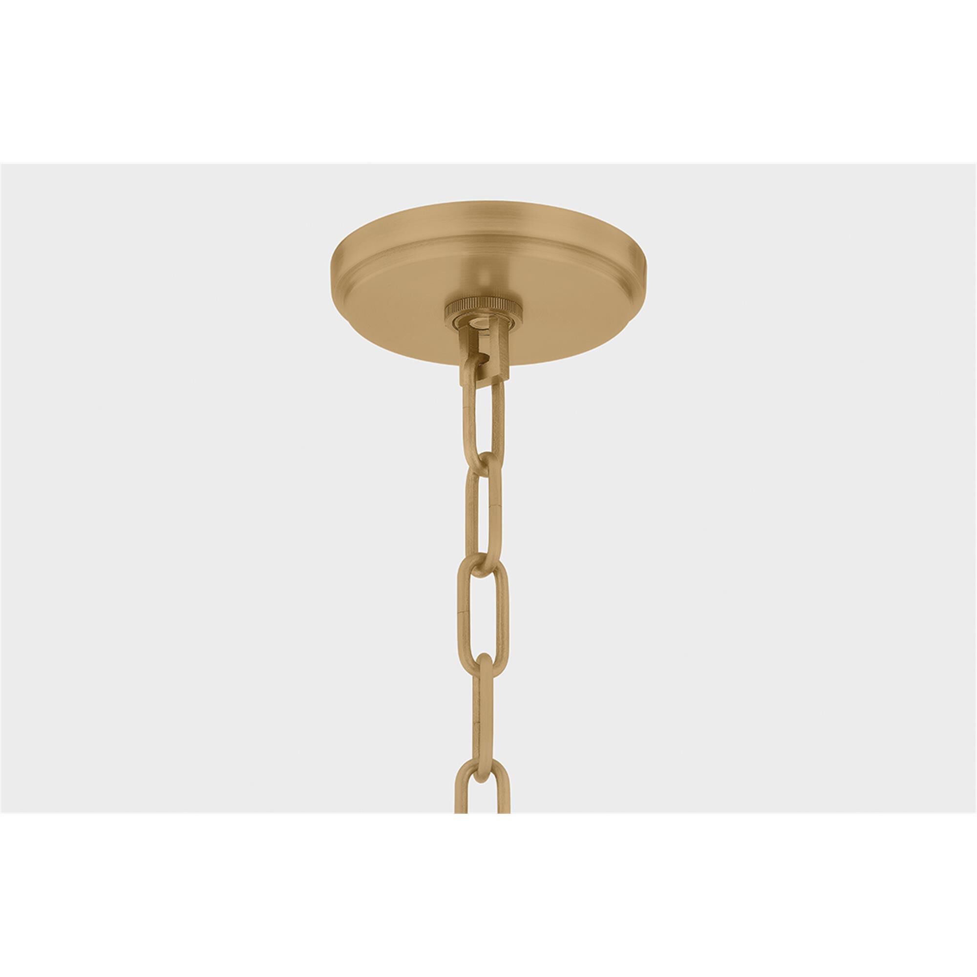 Shown in Patina Brass finish and Holophane glass