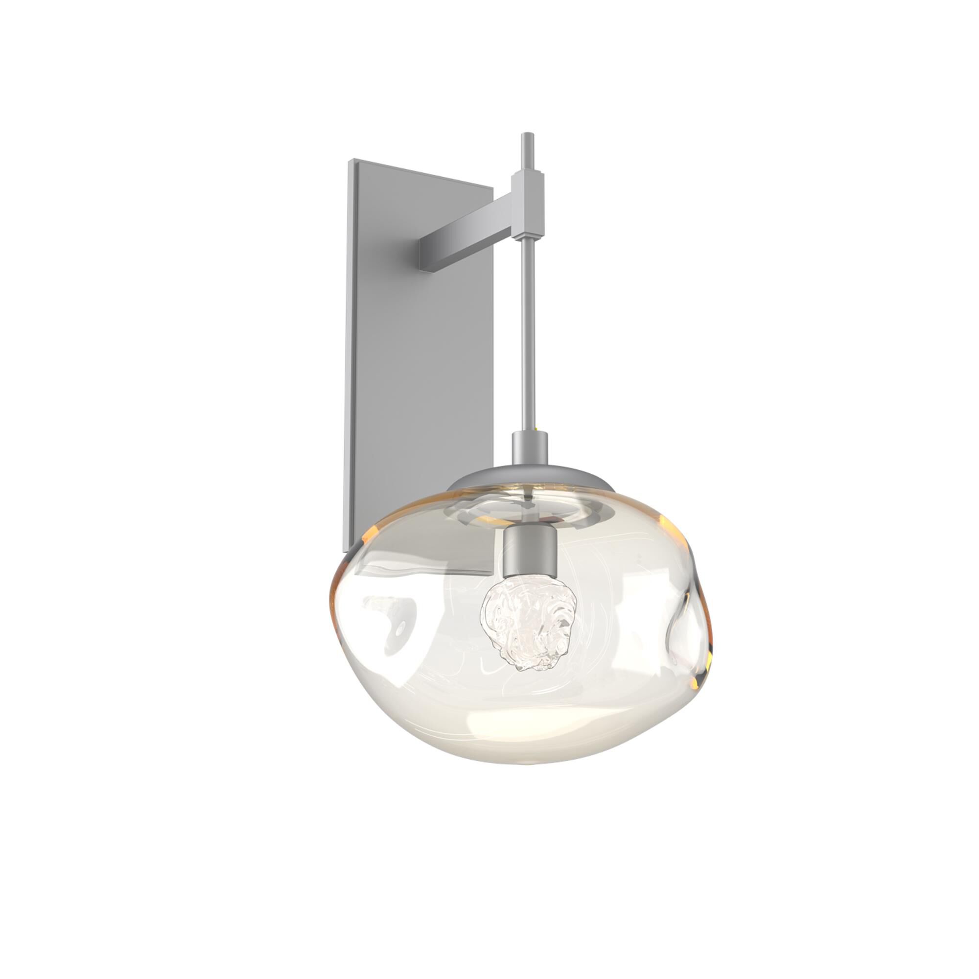 Shown in Classic Silver finish and Floret Inner And Amber Outer glass