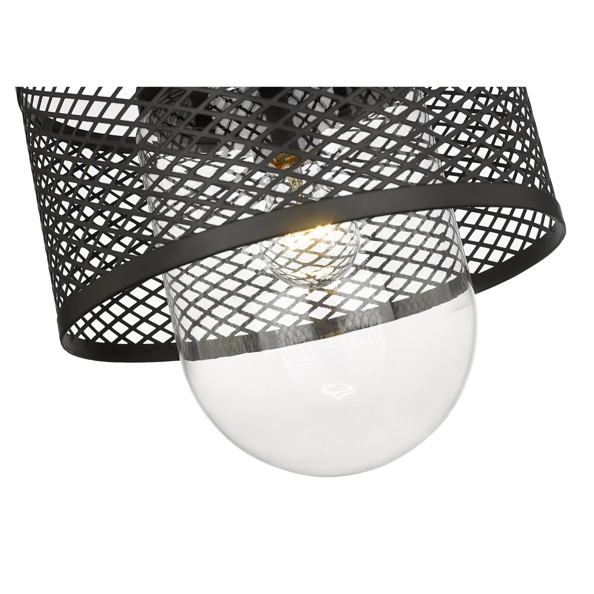 Shown in Matte Black finish and Clear glass