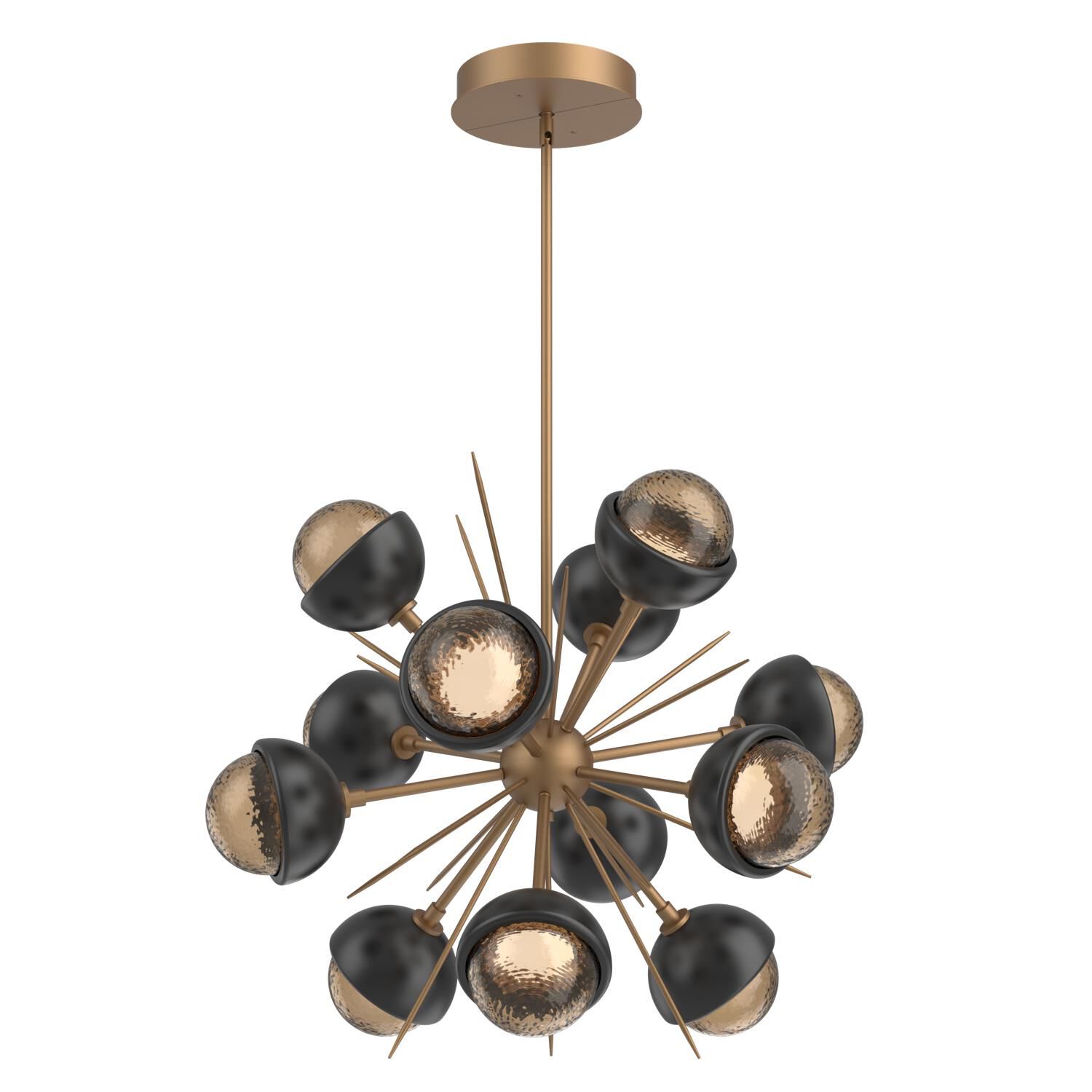 Shown in Novel Brass finish and Bronze glass and Matte Black accent