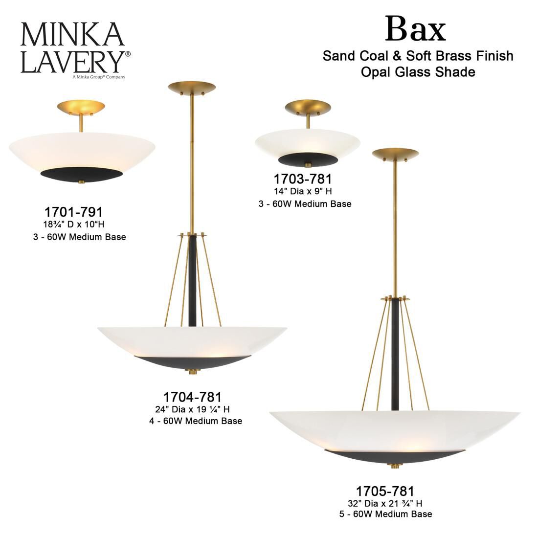 Shown in Sand Coal and Soft Brass finish