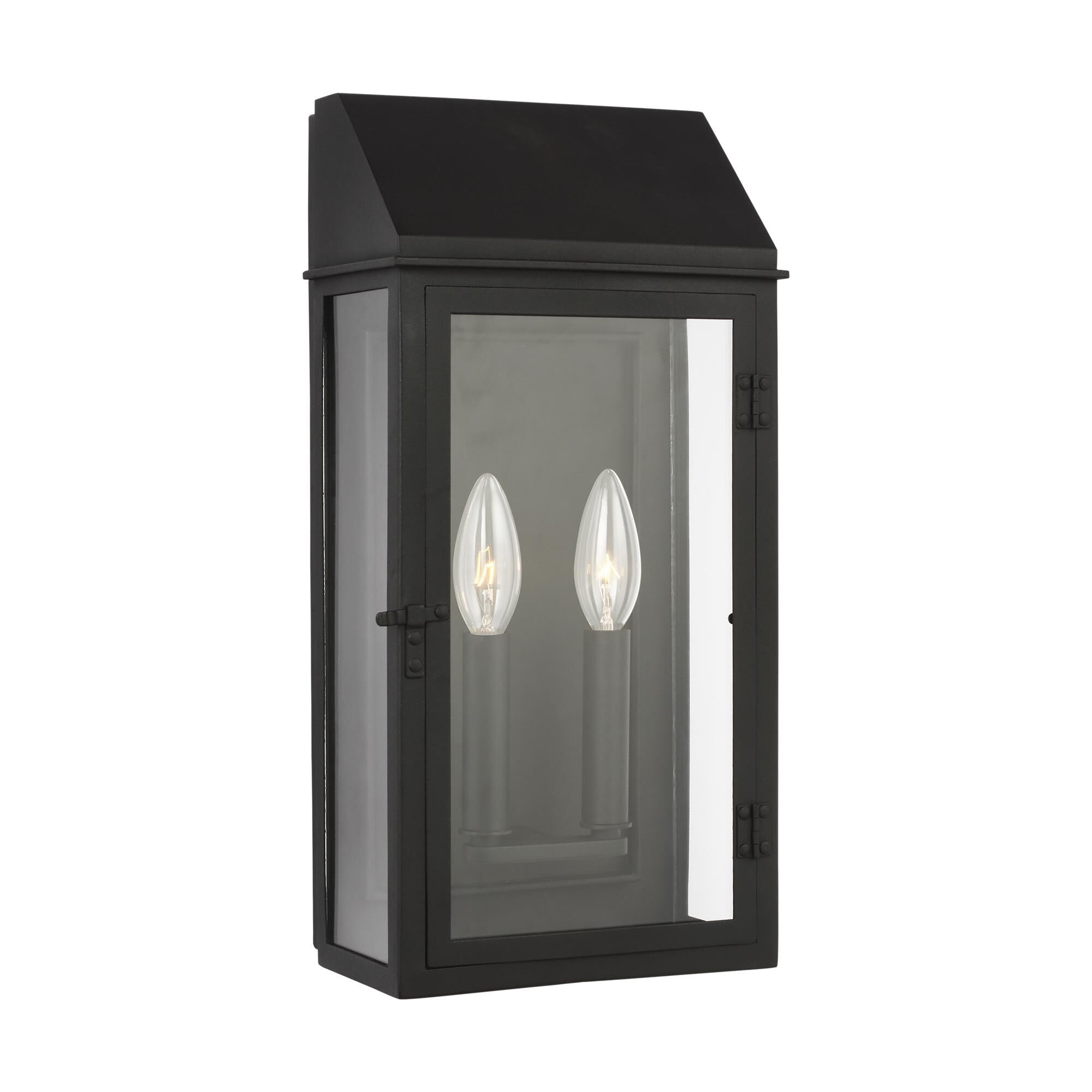 Shown in Textured Black finish and Clear Panels glass