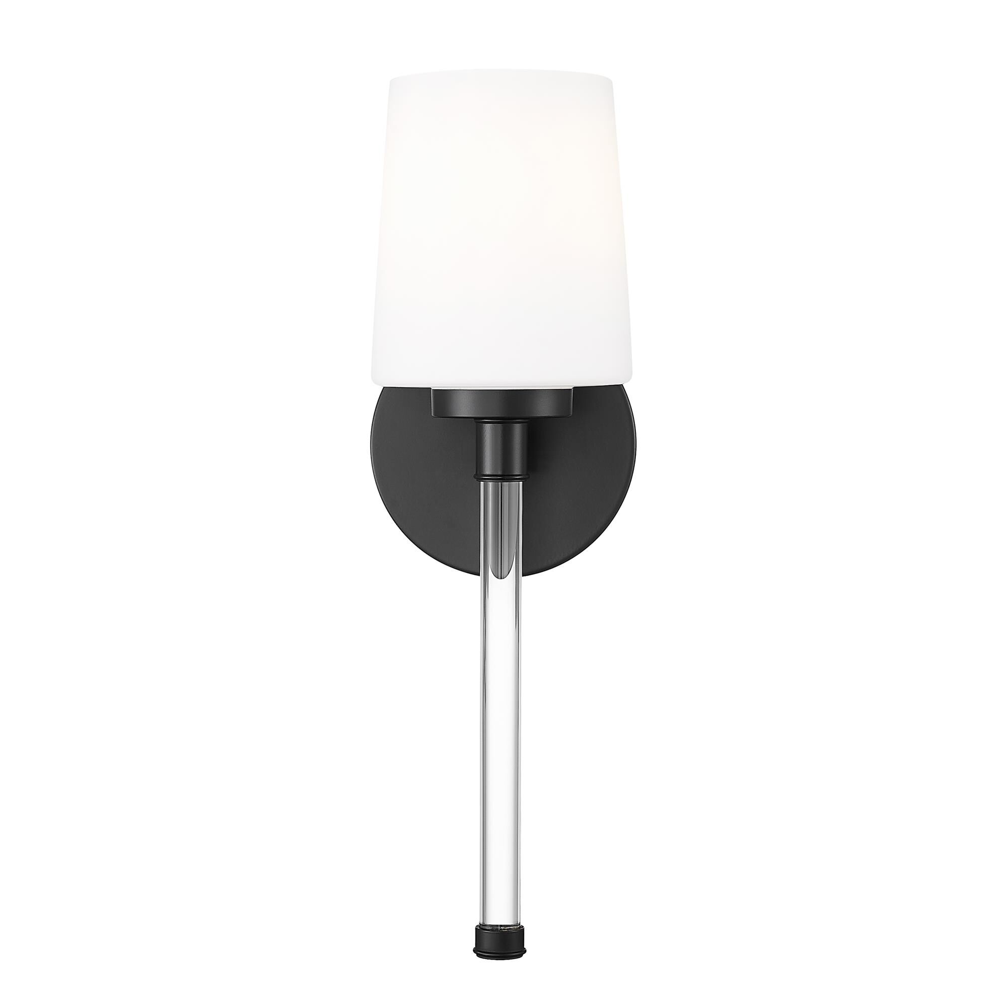 Shown in Matte Black finish and White Opal glass