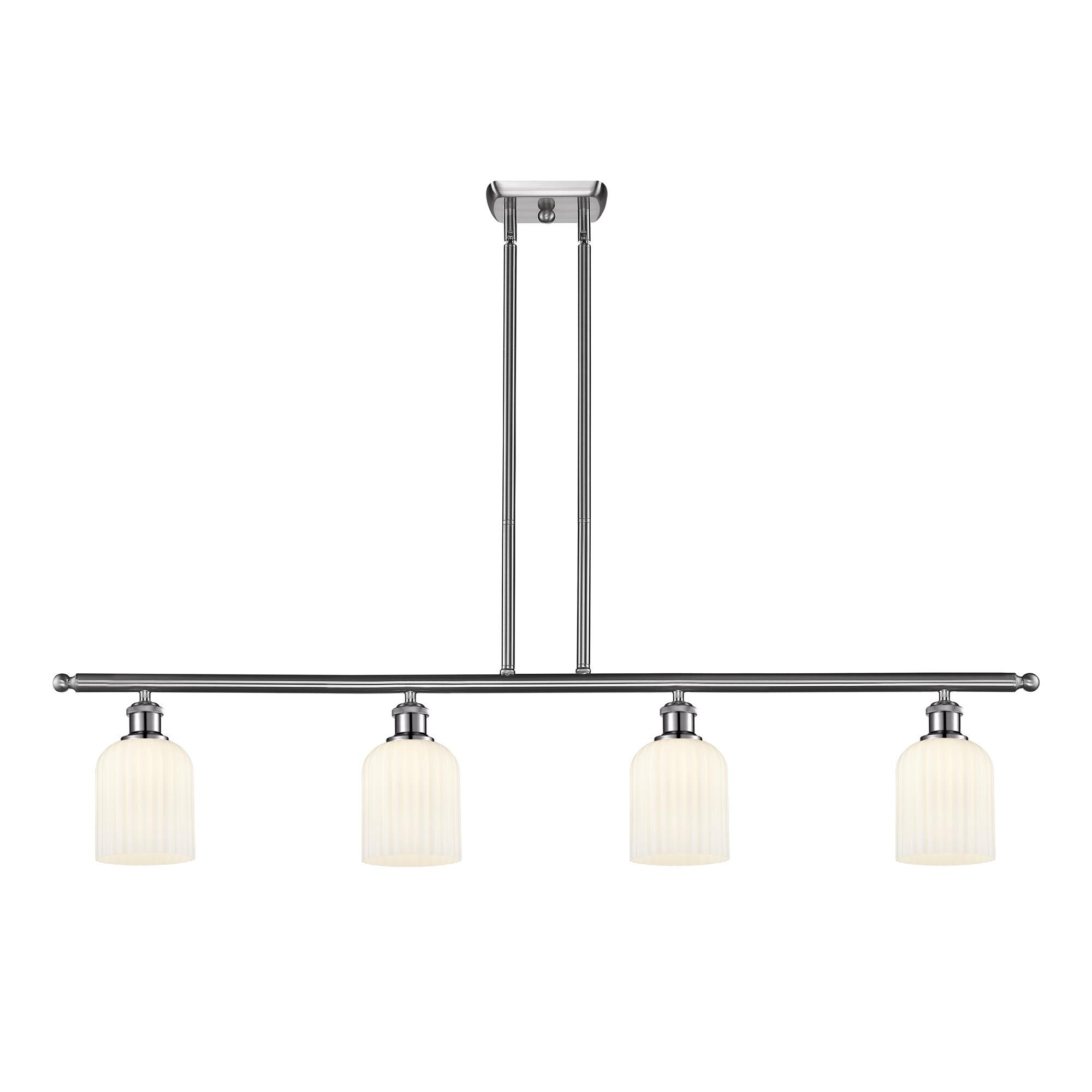 Shown in Satin Nickel finish and Gloss White shade