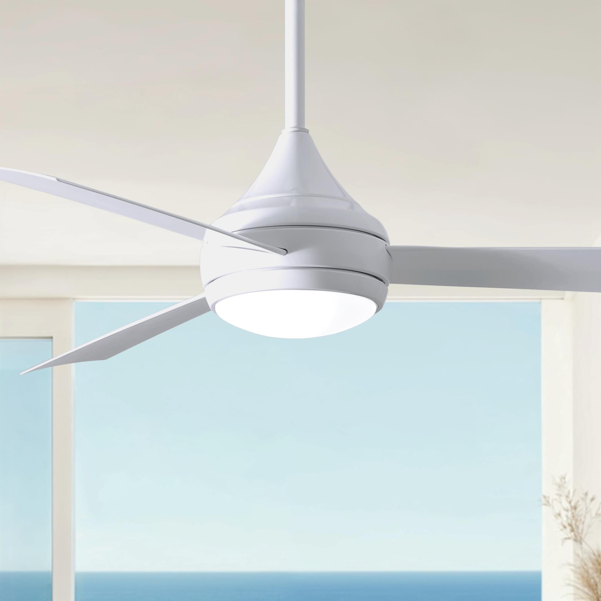 Donaire Outdoor Coastal Wet Rated 52 Inch Ceiling Fan with Light Kit by Matthews Fan Company