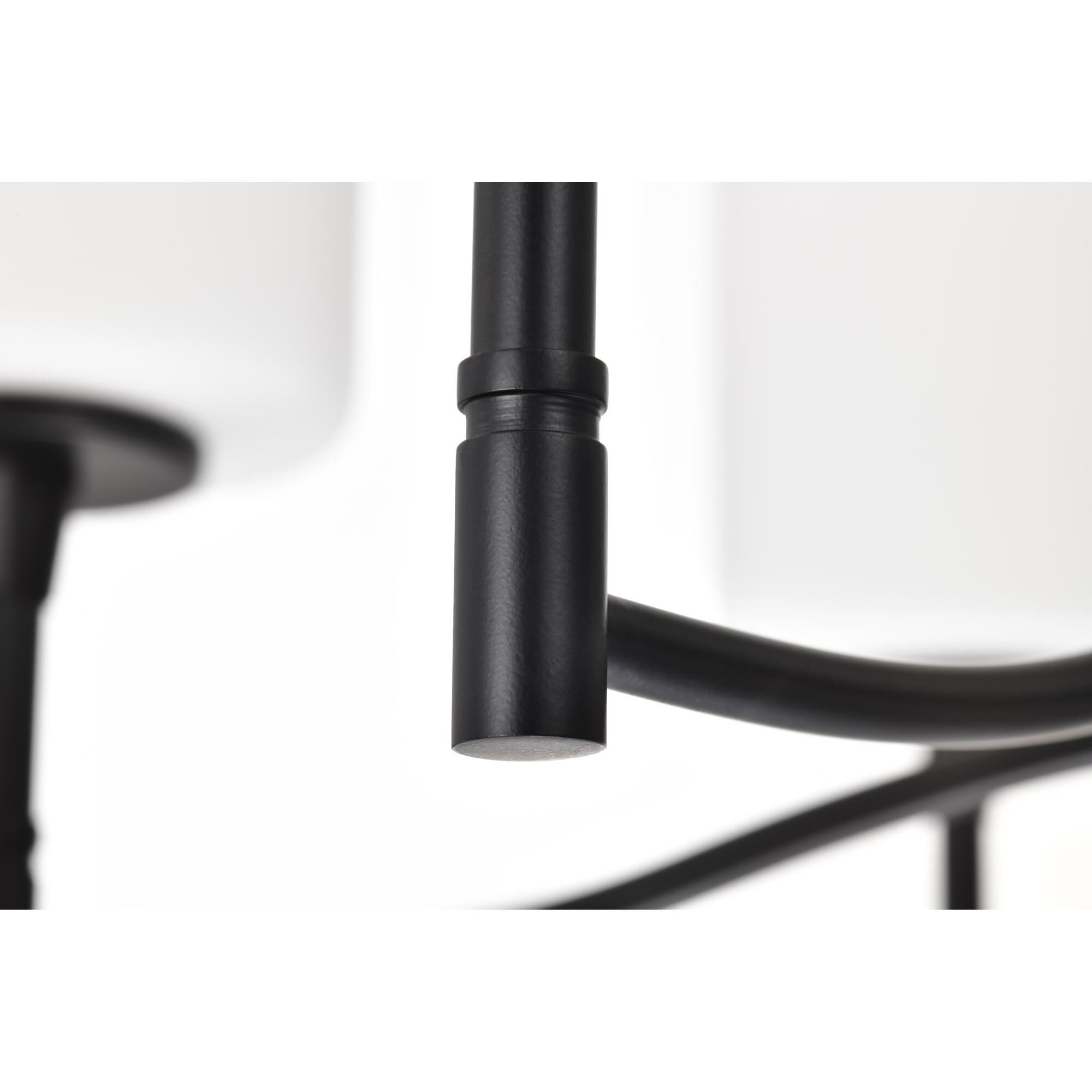 Shown in Matte Black finish and White Opal glass