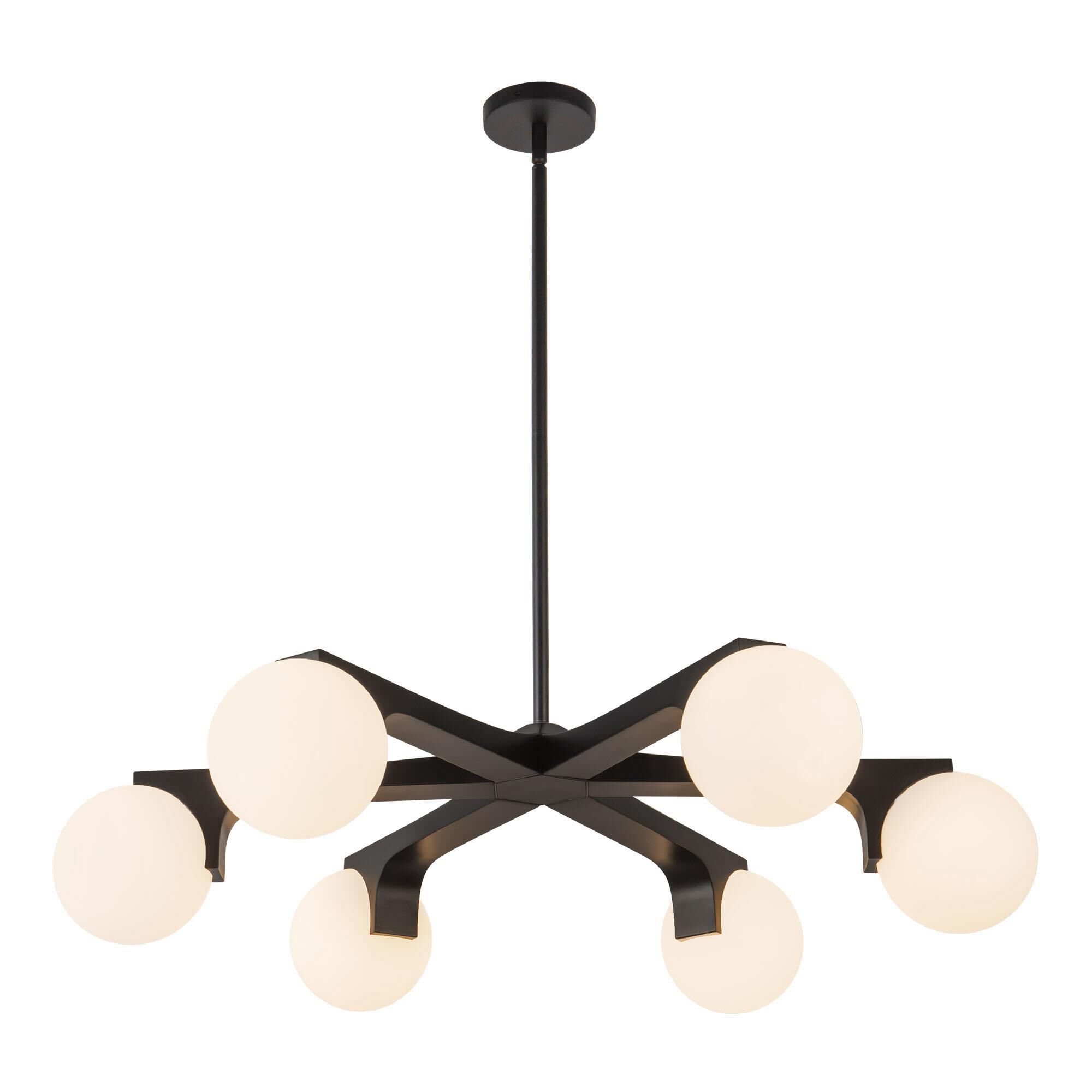 Shown in Black finish and Matte Opal glass