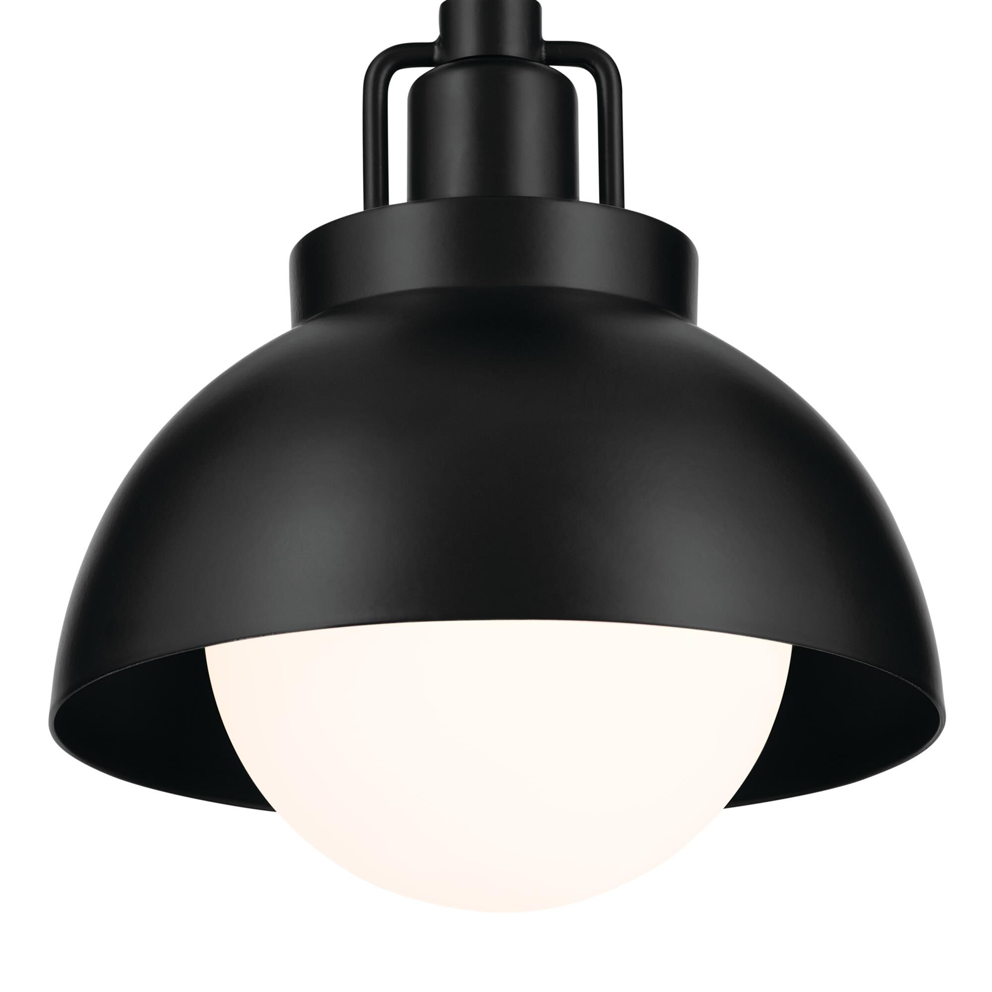 Shown in Black finish and Satin Etched Cased Opal glass