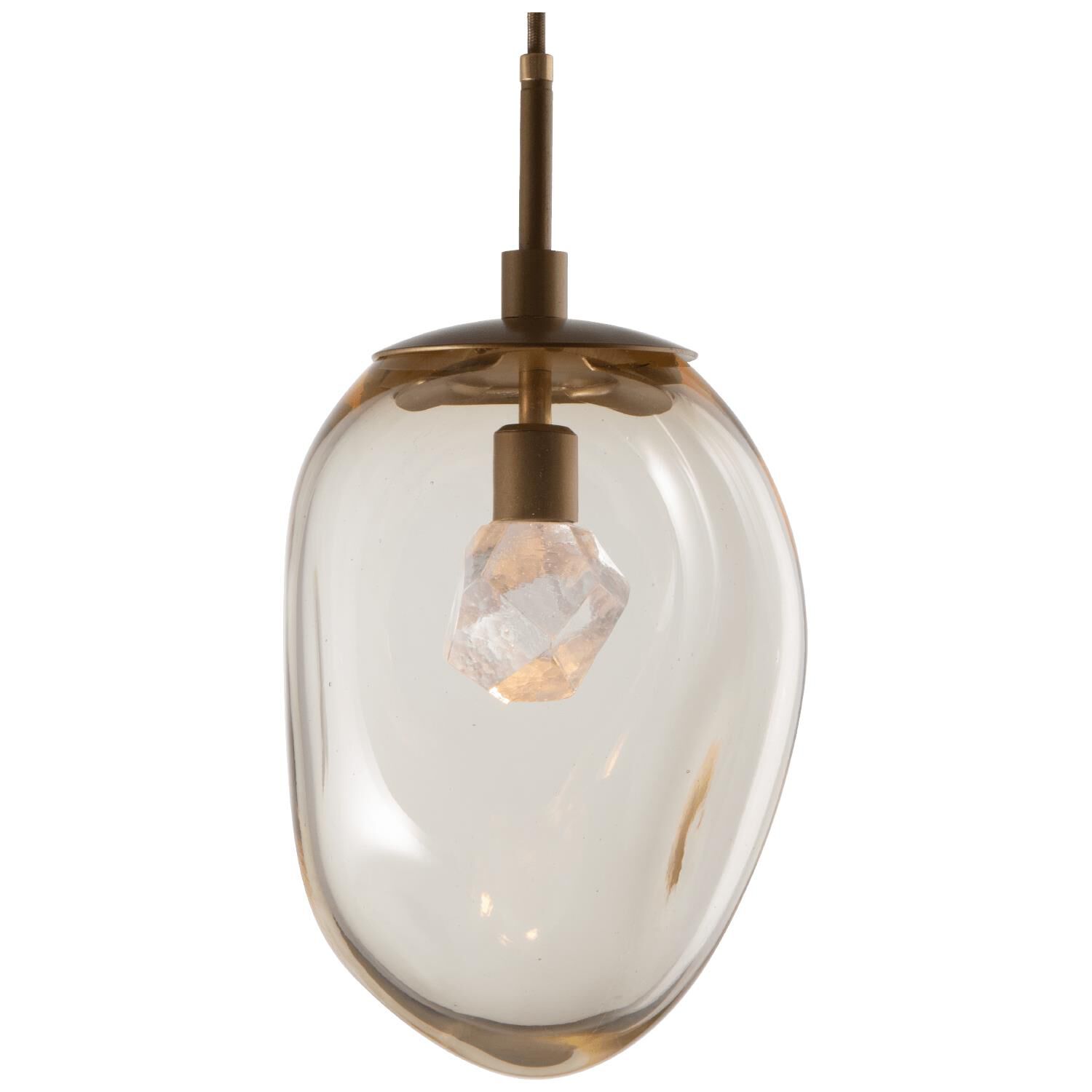 Shown in Gilded Brass finish and Zircon Inner Amber Outer glass