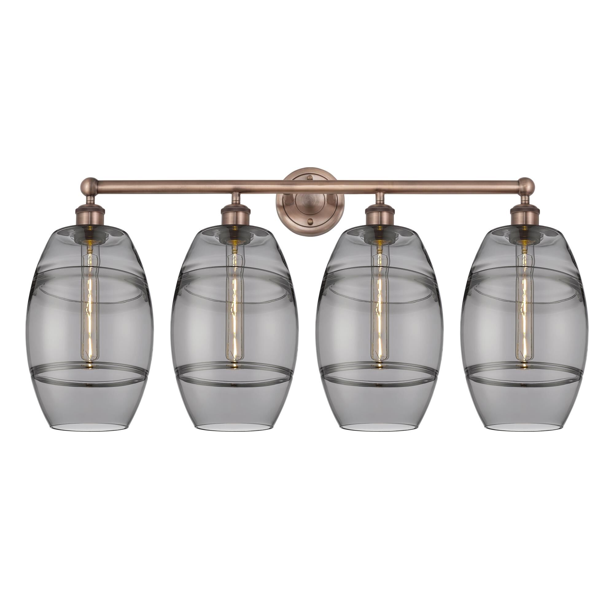 Shown in Antique Copper finish and Light Smoke glass