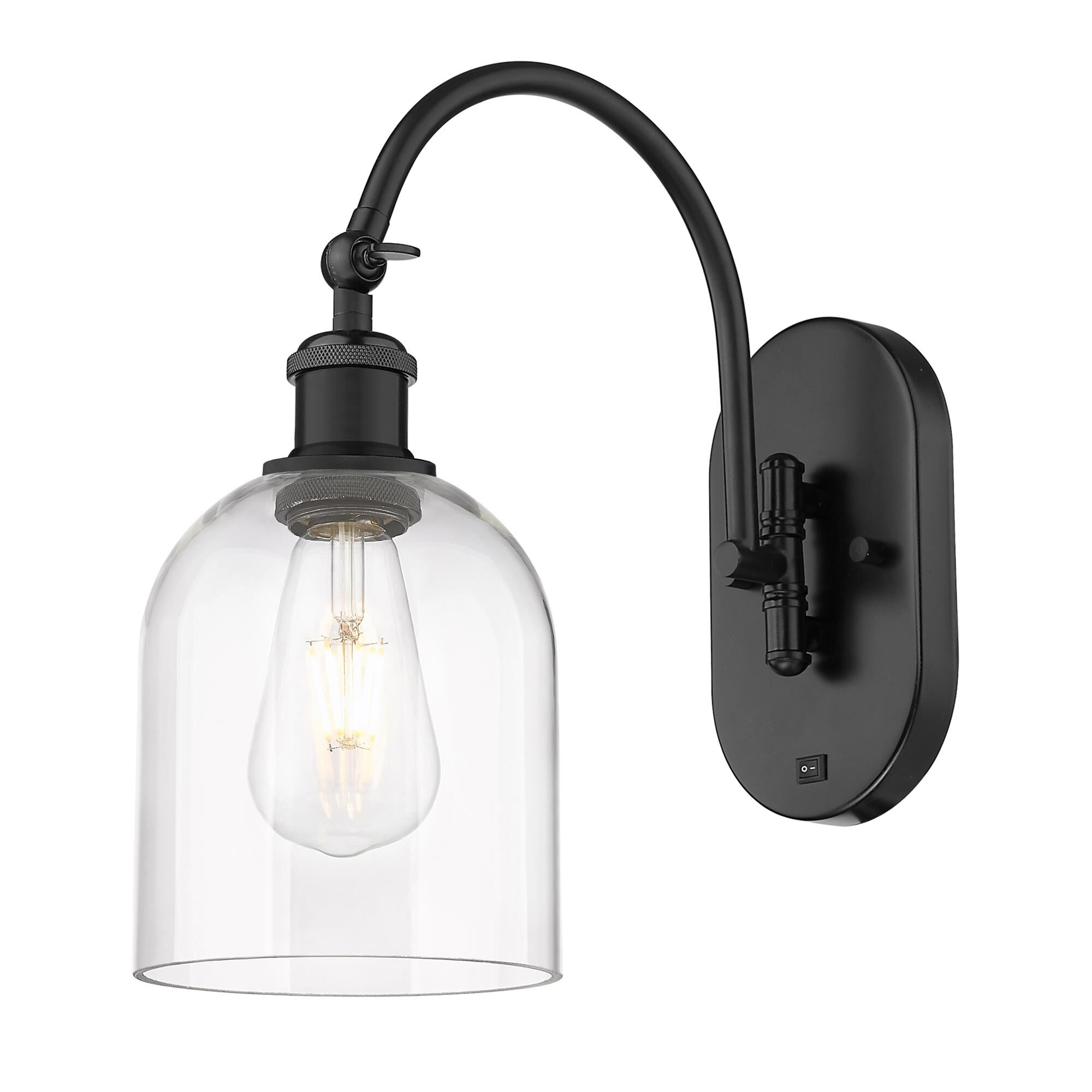 Shown in Matte Black finish and Clear glass