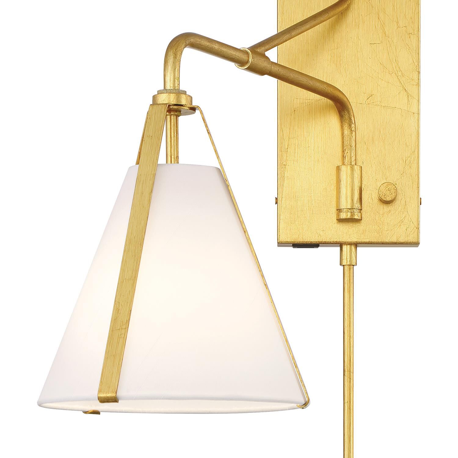 Shown in Antique Gold finish and Silk shade