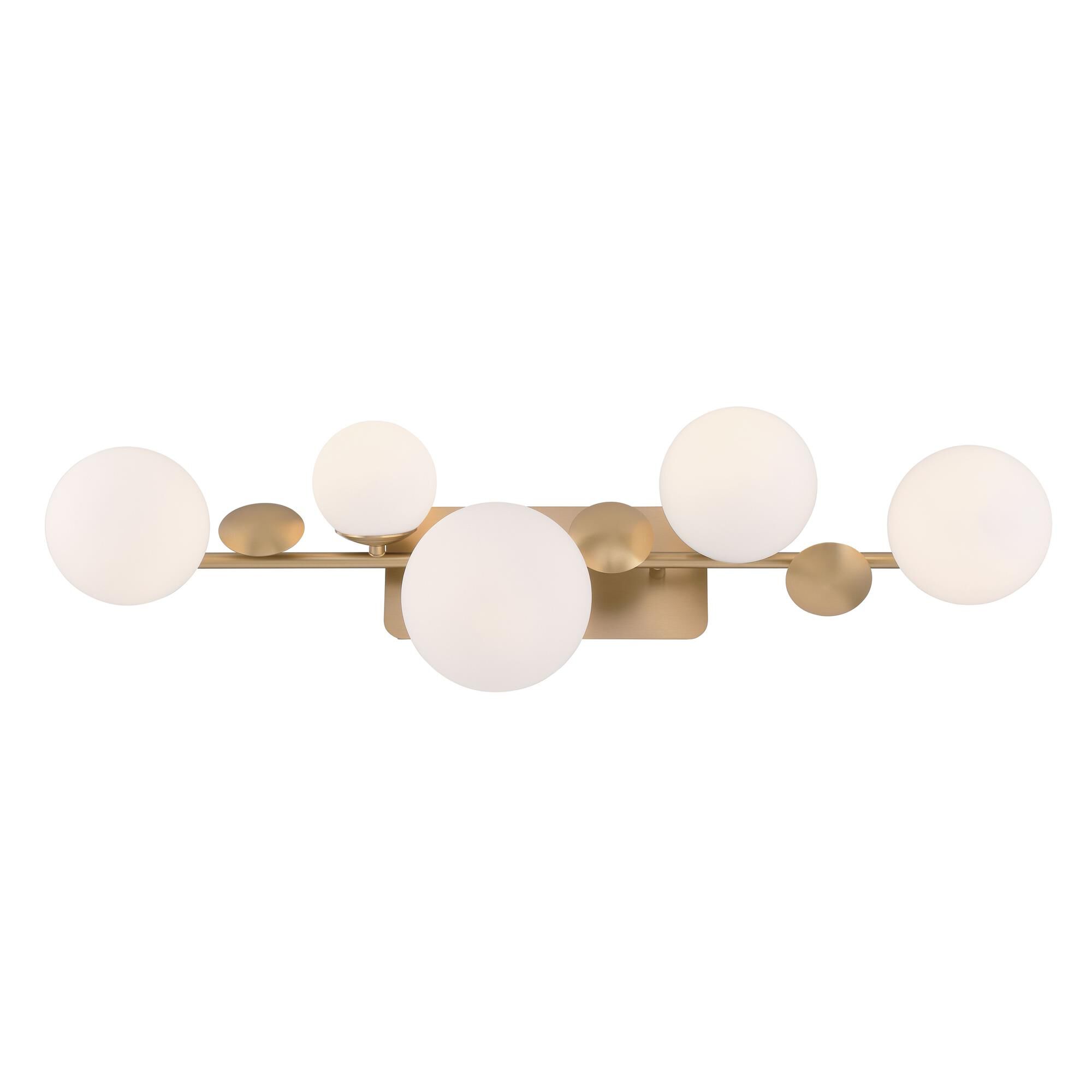 Shown in Gold finish and Opal glass