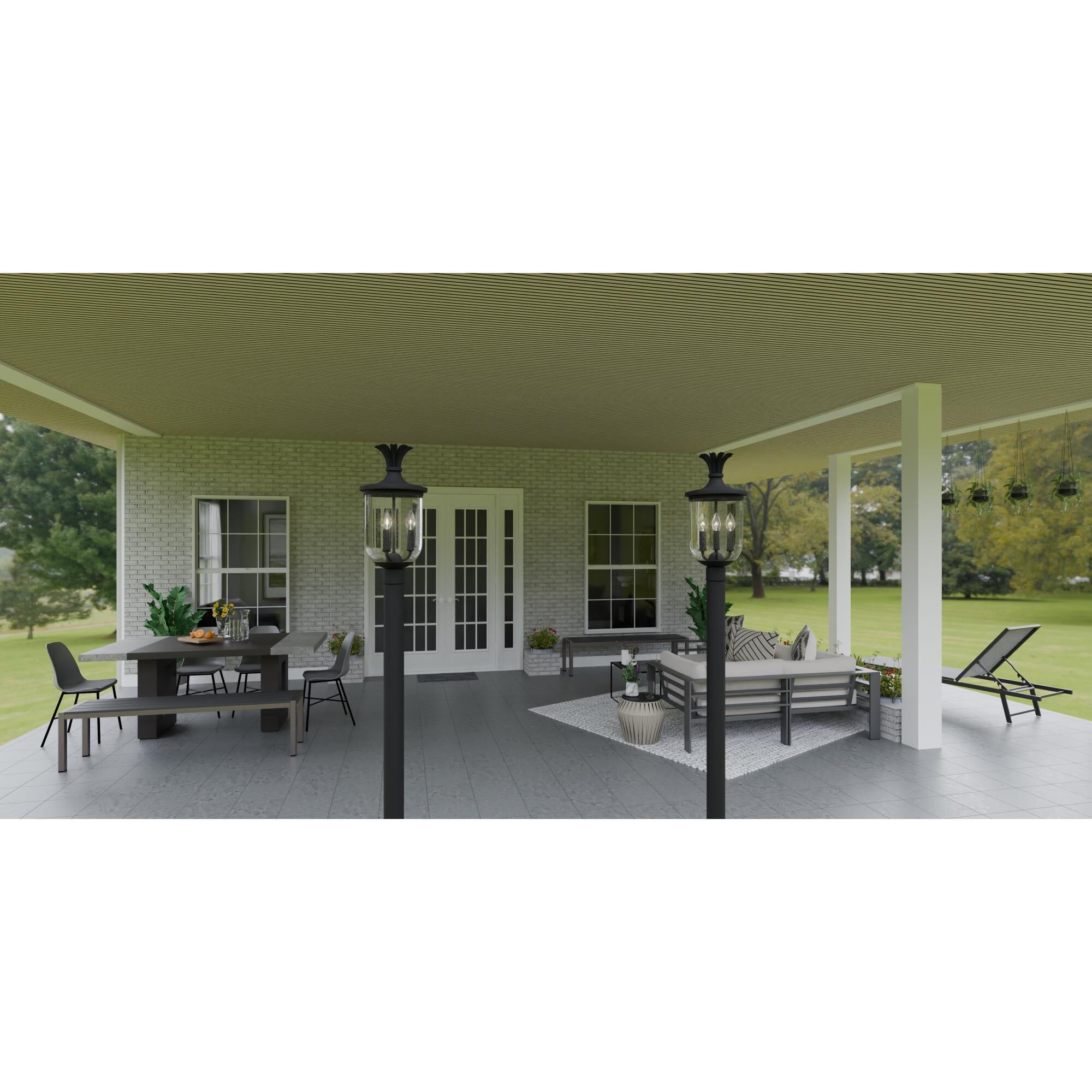 Shown in Earth Black finish and Clear Seedy glass