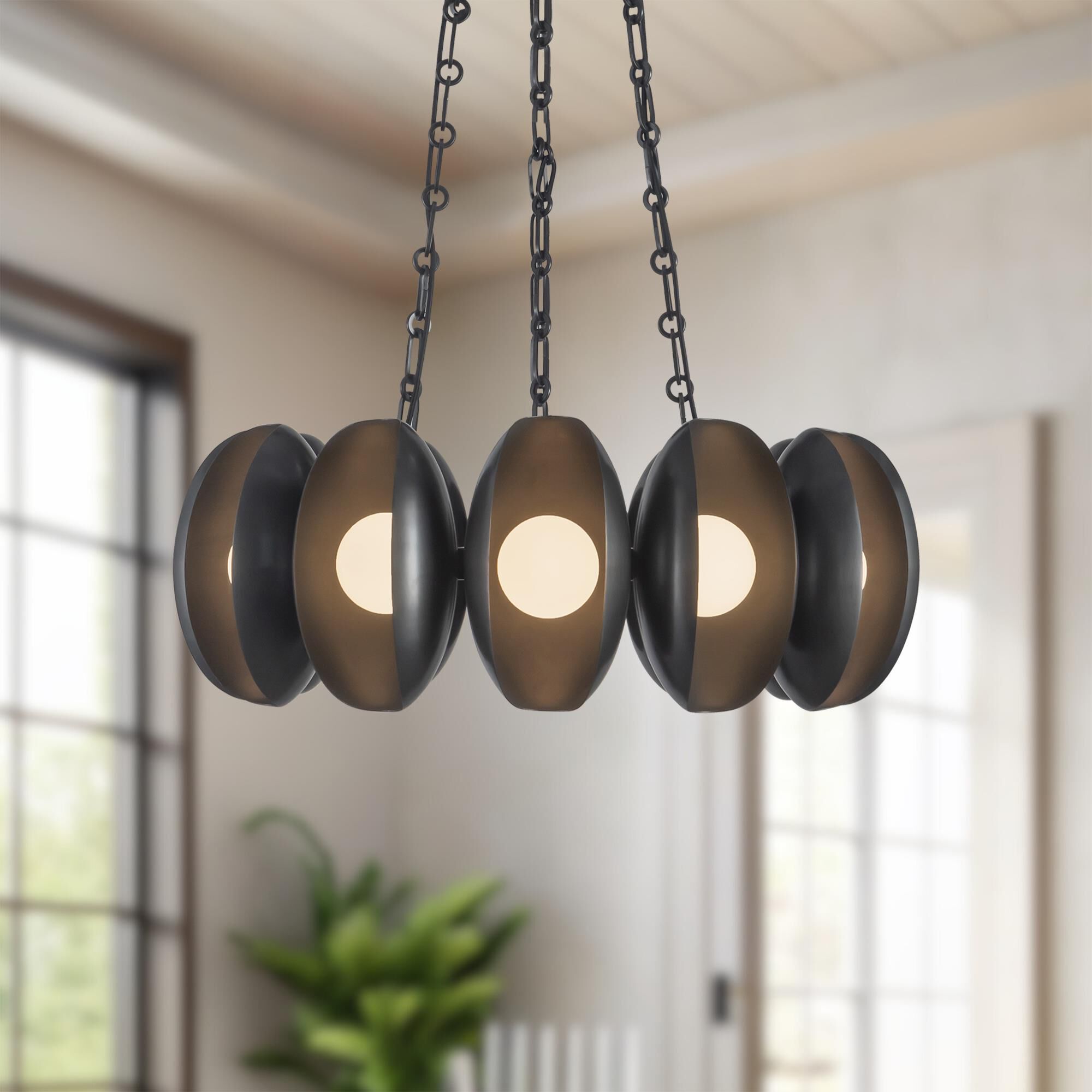 Shown in Urban Bronze finish and Matte Opal glass