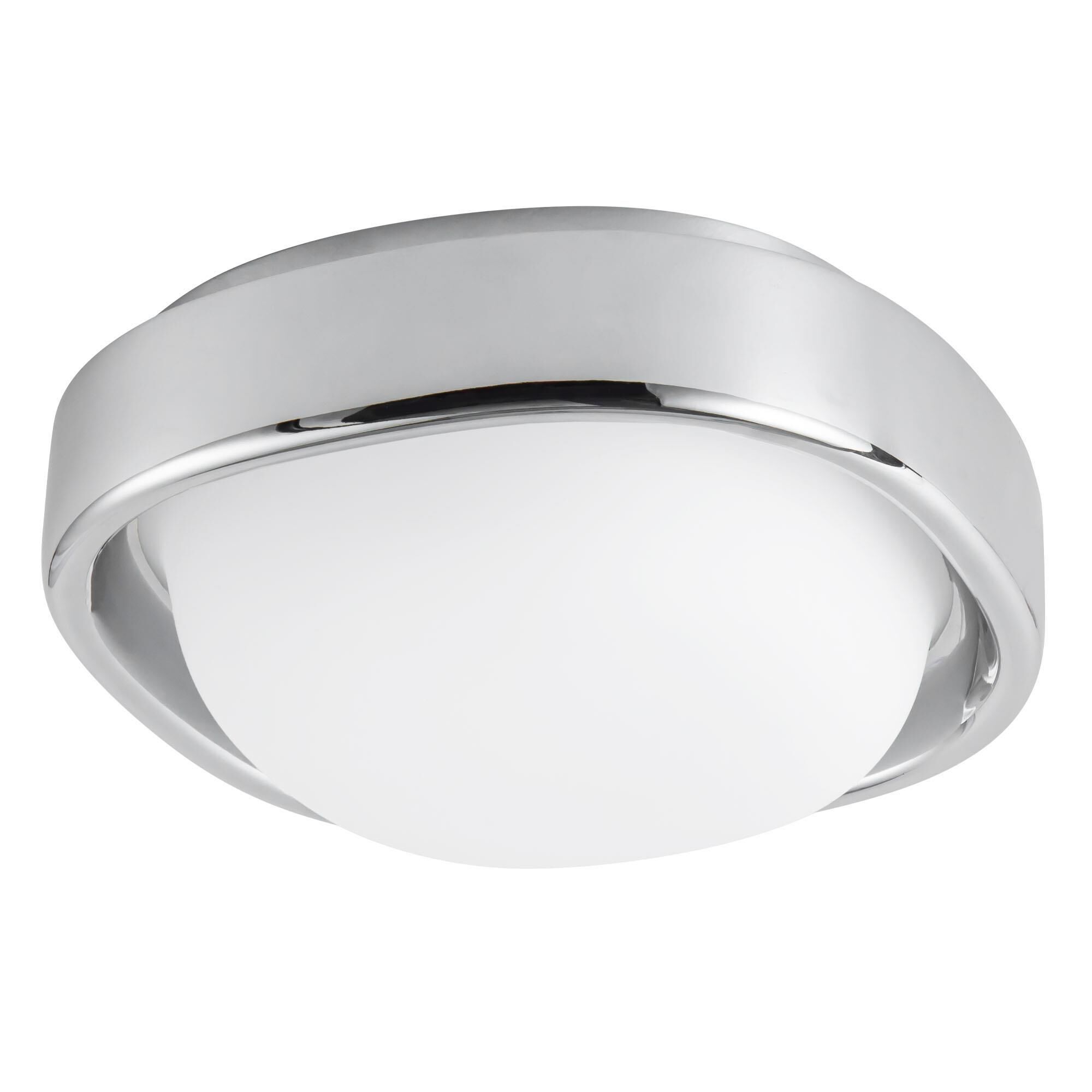 Shown in Chrome finish and Matte Opal glass