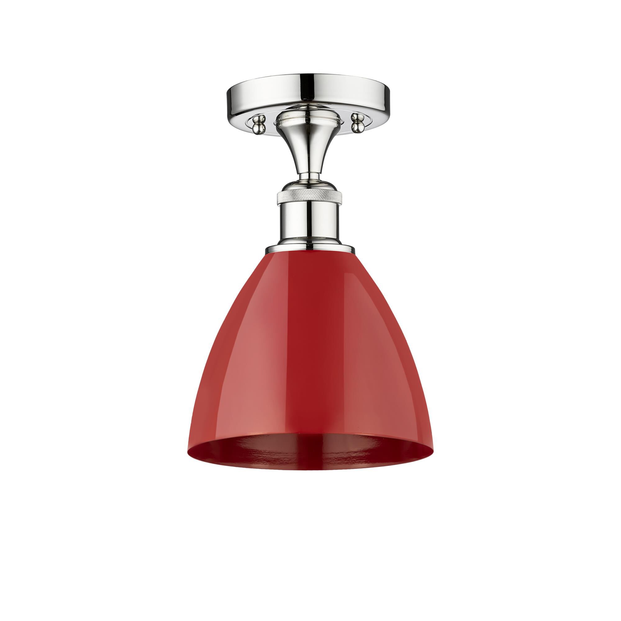 Shown in Polished Chrome finish and Red shade