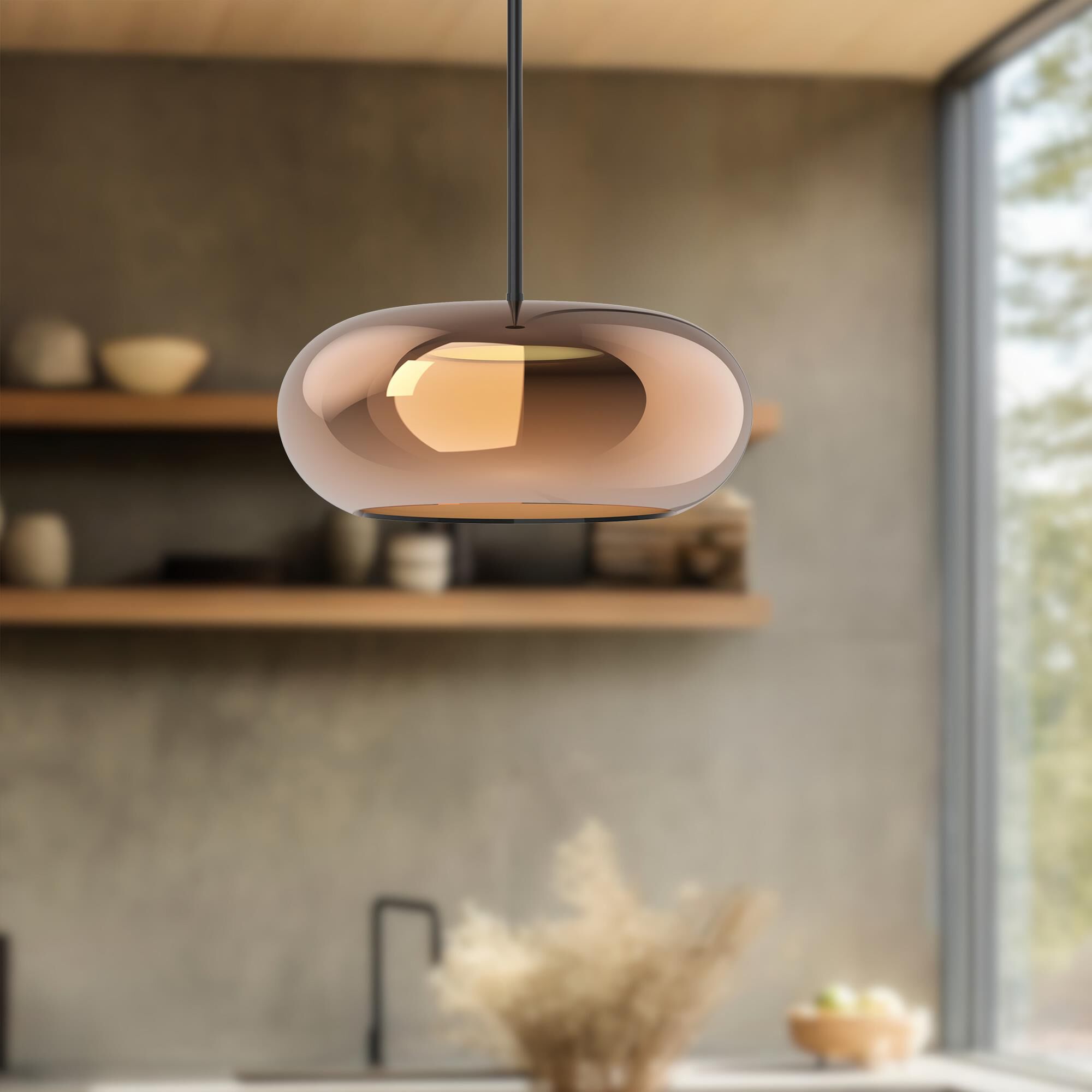 Shown in Black finish and Copper with Frosted Acrylic Diffuser glass