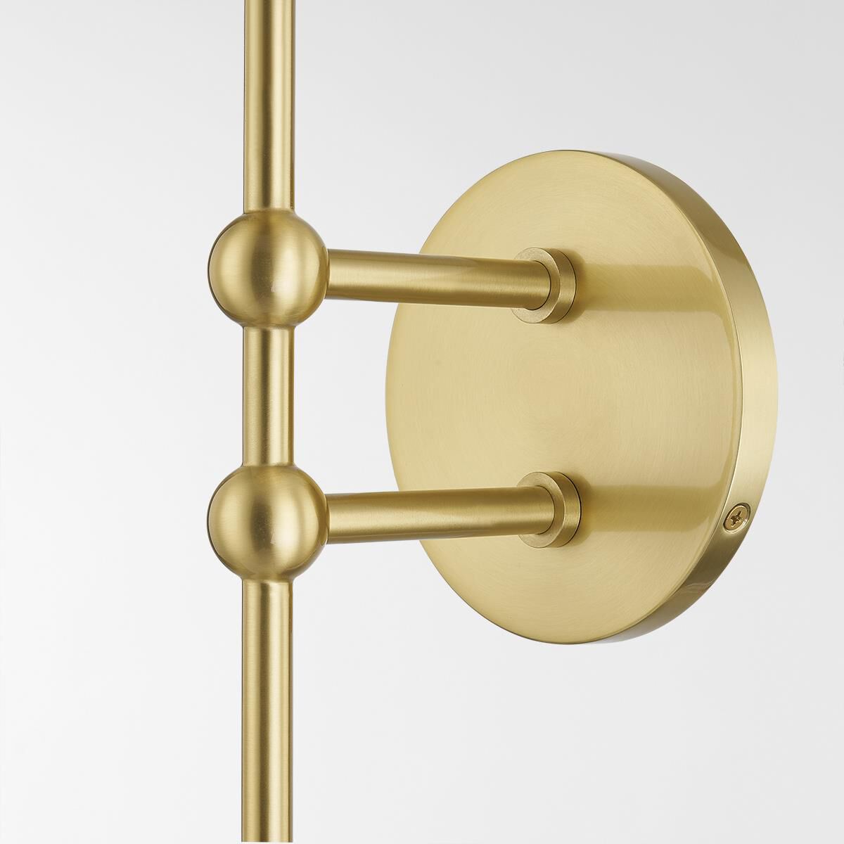 Shown in Aged Brass finish and Clear Plated Iridescent glass