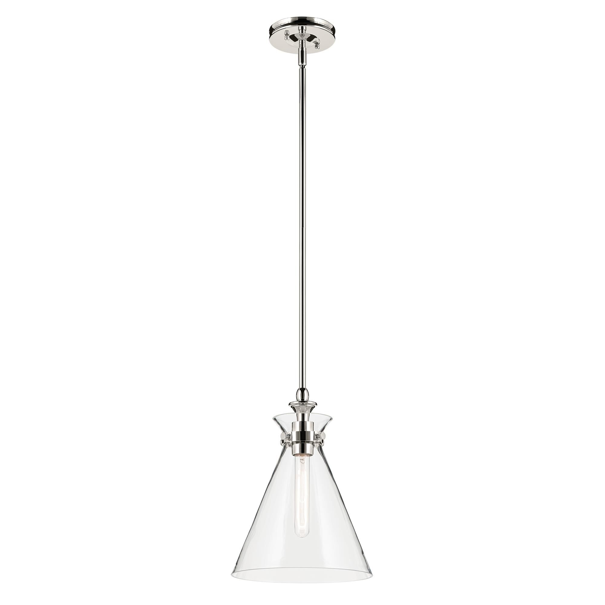 Shown in Polished Nickel finish and Clear glass