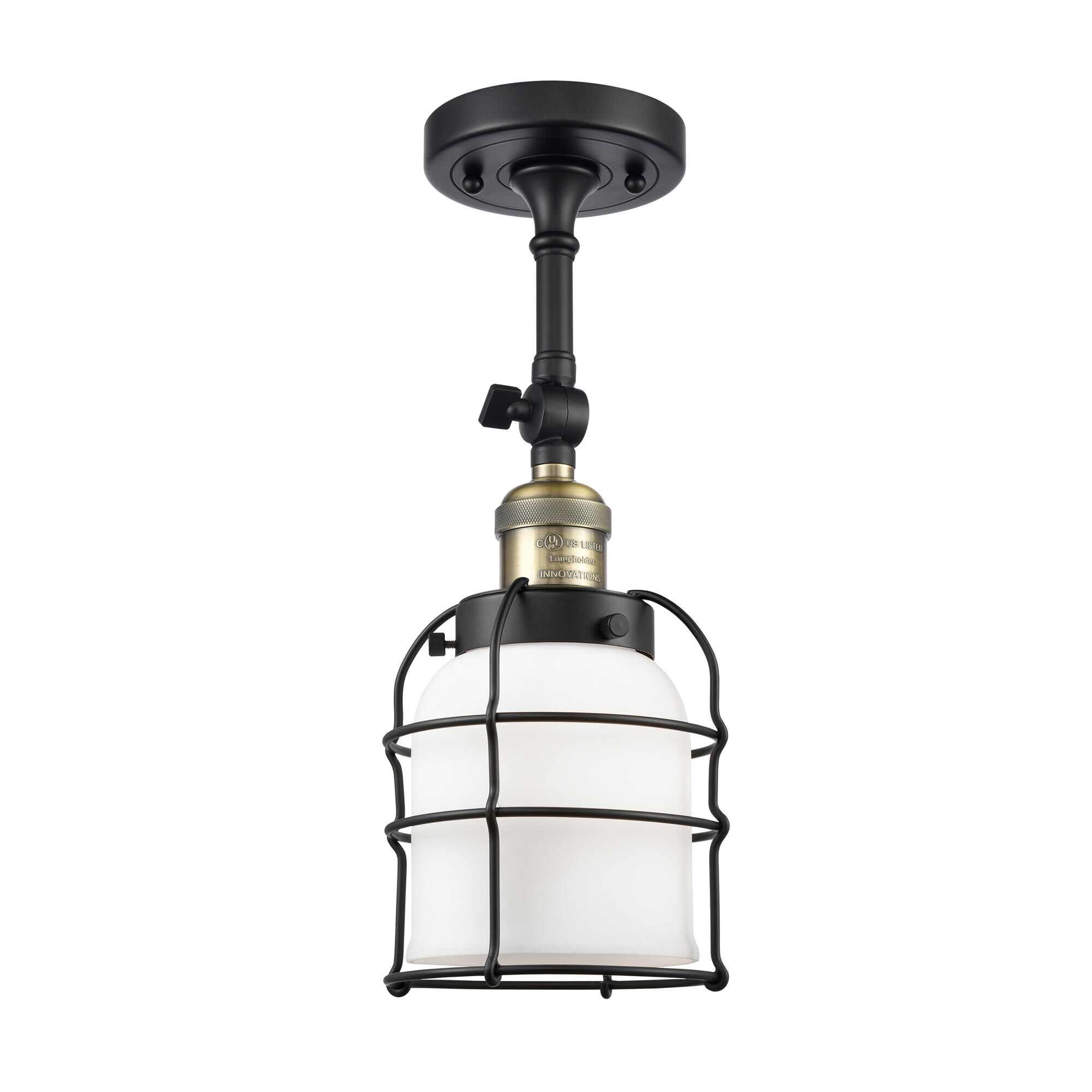 Shown in Black Antique Brass finish and Frosted glass