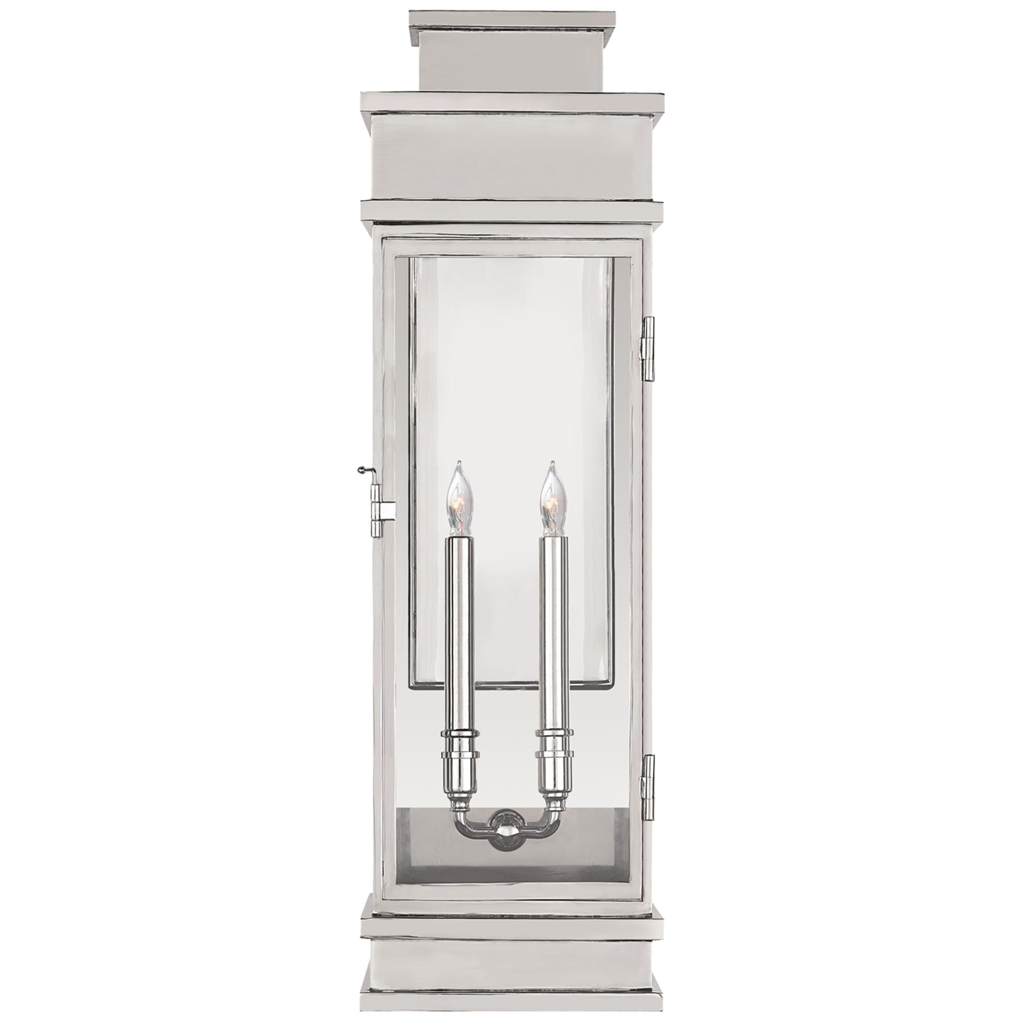 Shown in Polished Nickel finish and Clear glass