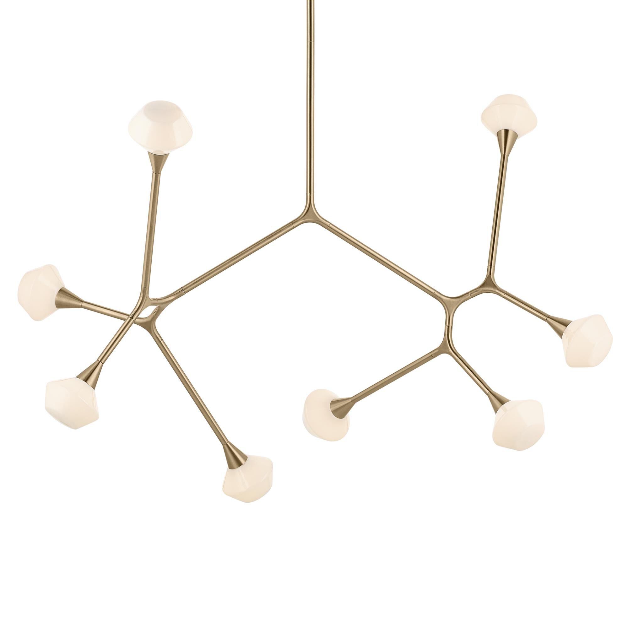 Shown in Champagne Bronze finish and Opal glass