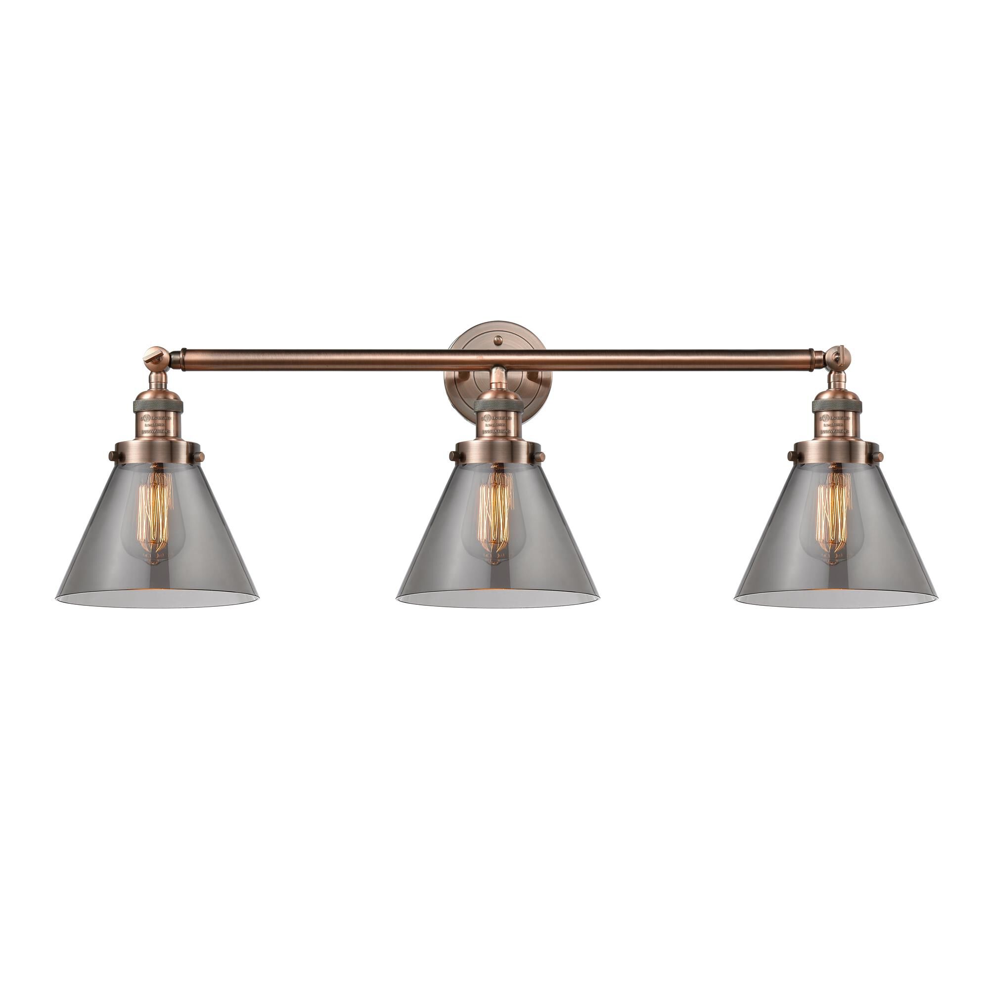 Shown in Antique Copper finish and Smoked glass