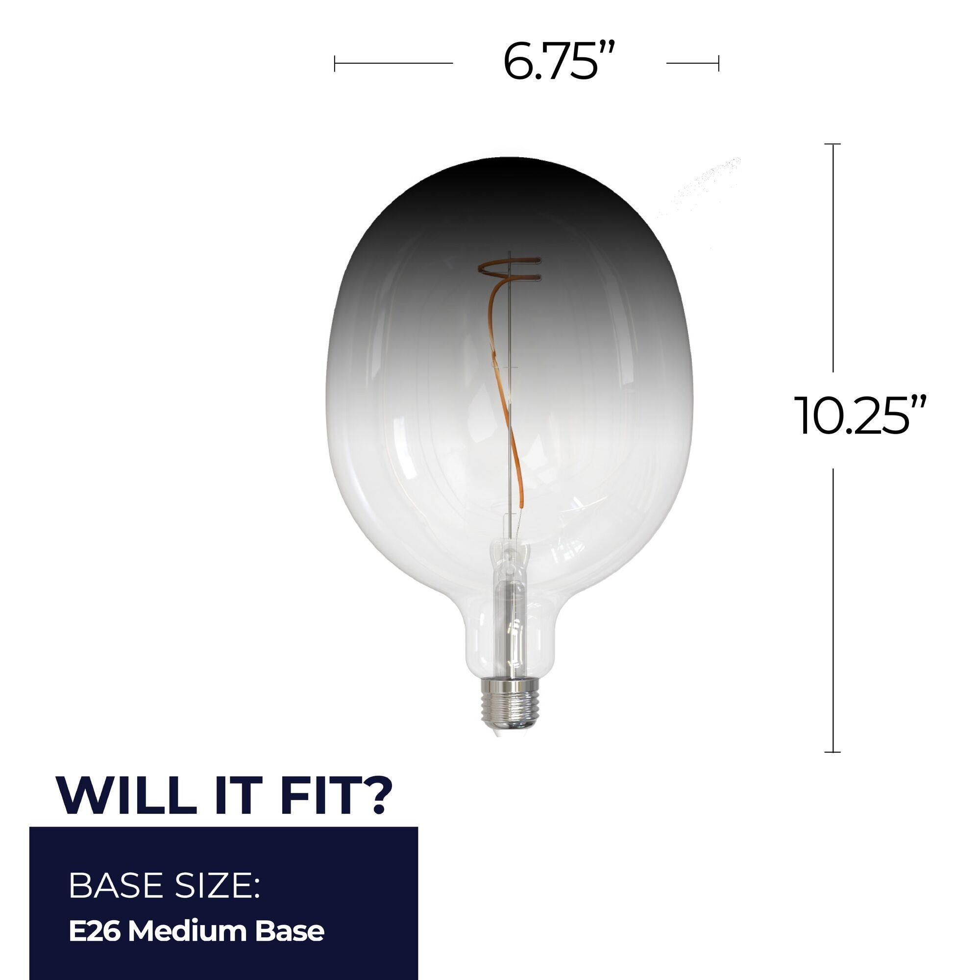 Clear Smoke  Base E26 3000K LED Light Bulb,