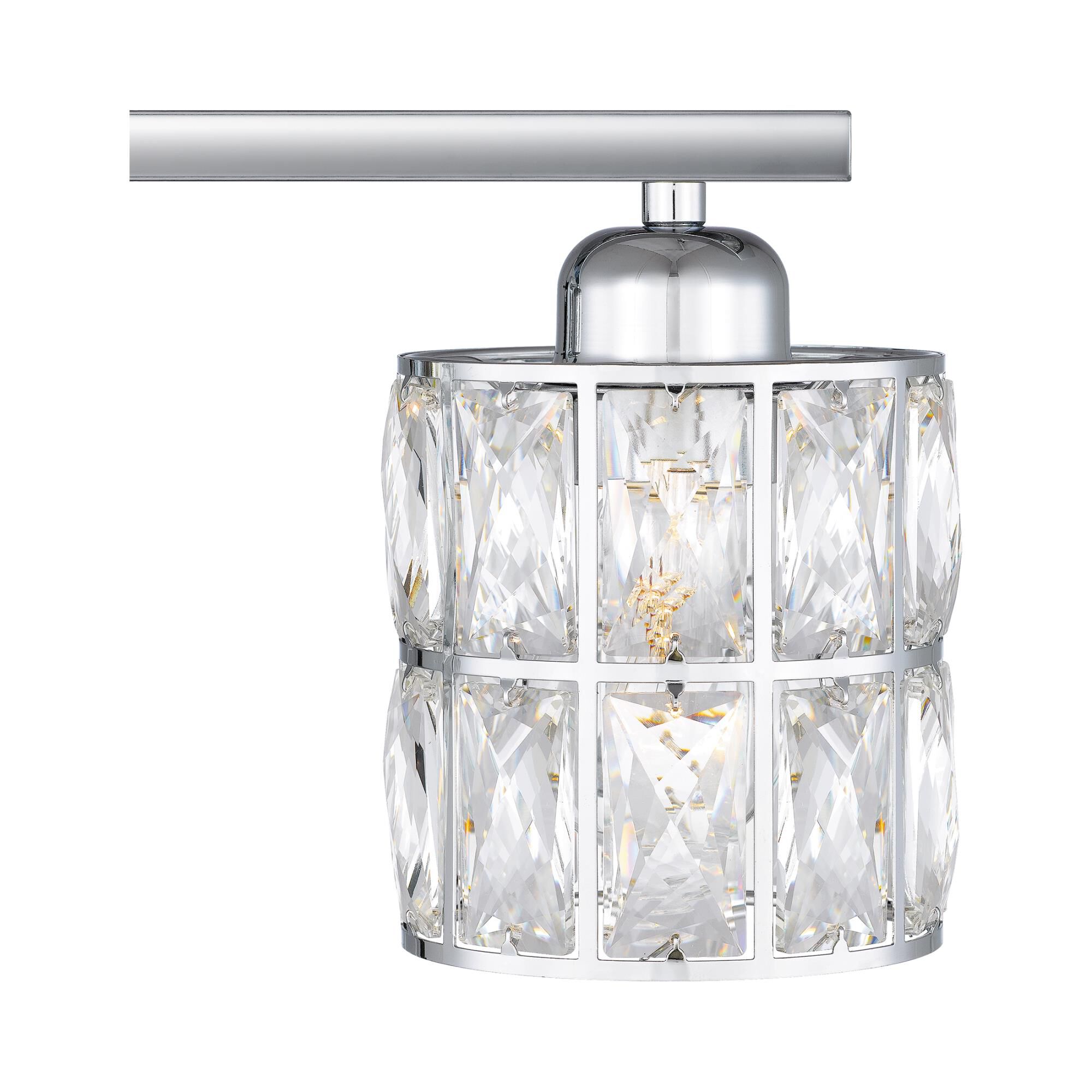 Shown in Polished Chrome finish and Clear Beveled Crystal shade