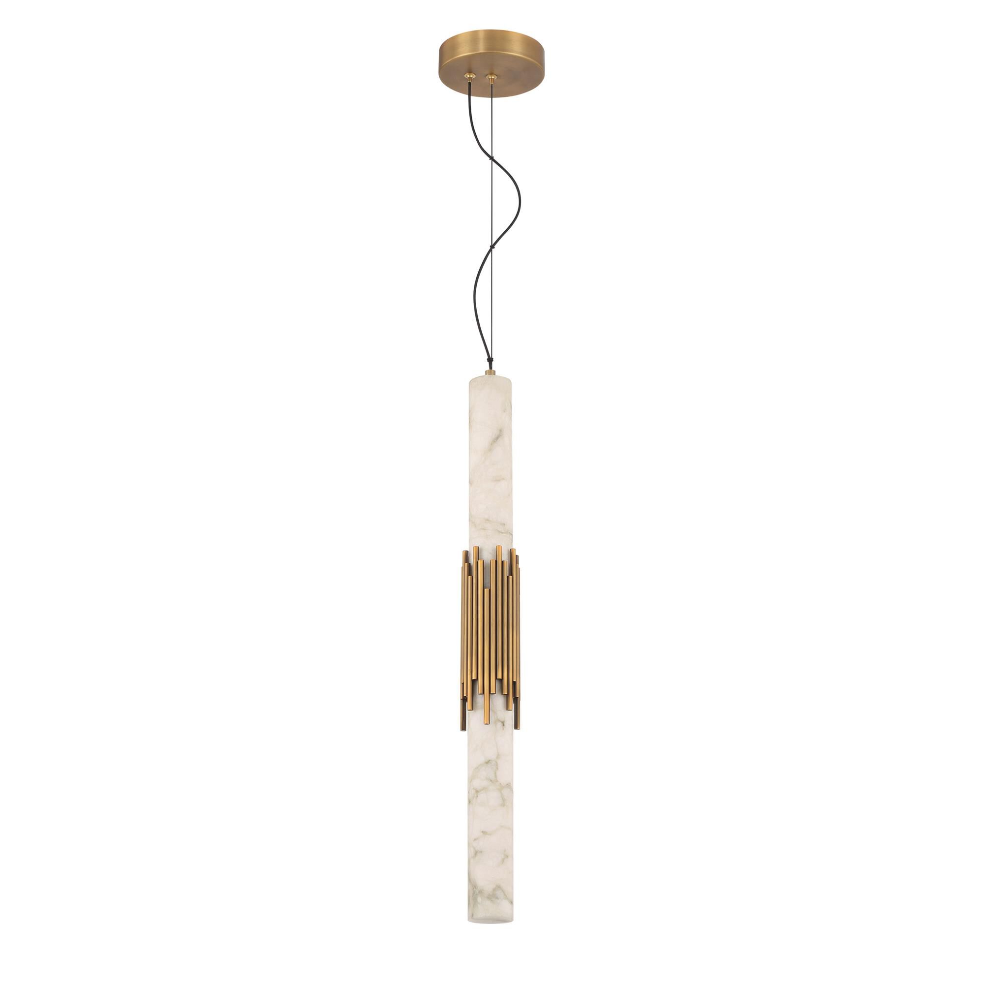Shown in Antique Brass finish and Alabaster glass