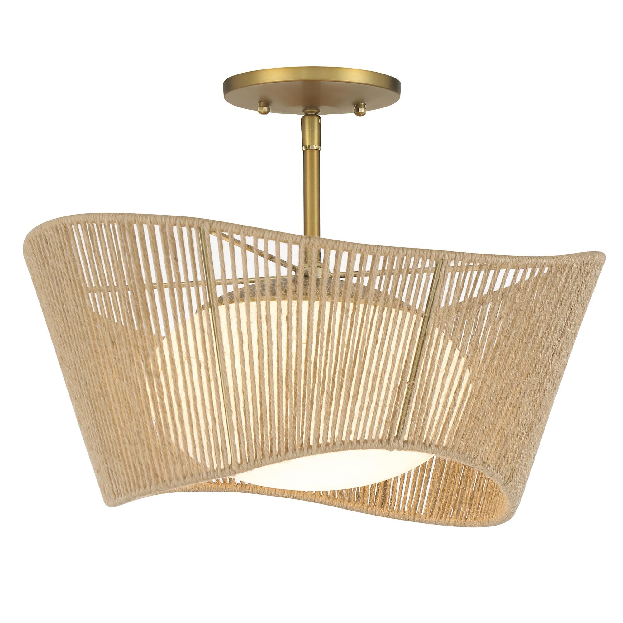 Shown in Soft Brass finish and Etched Opal glass