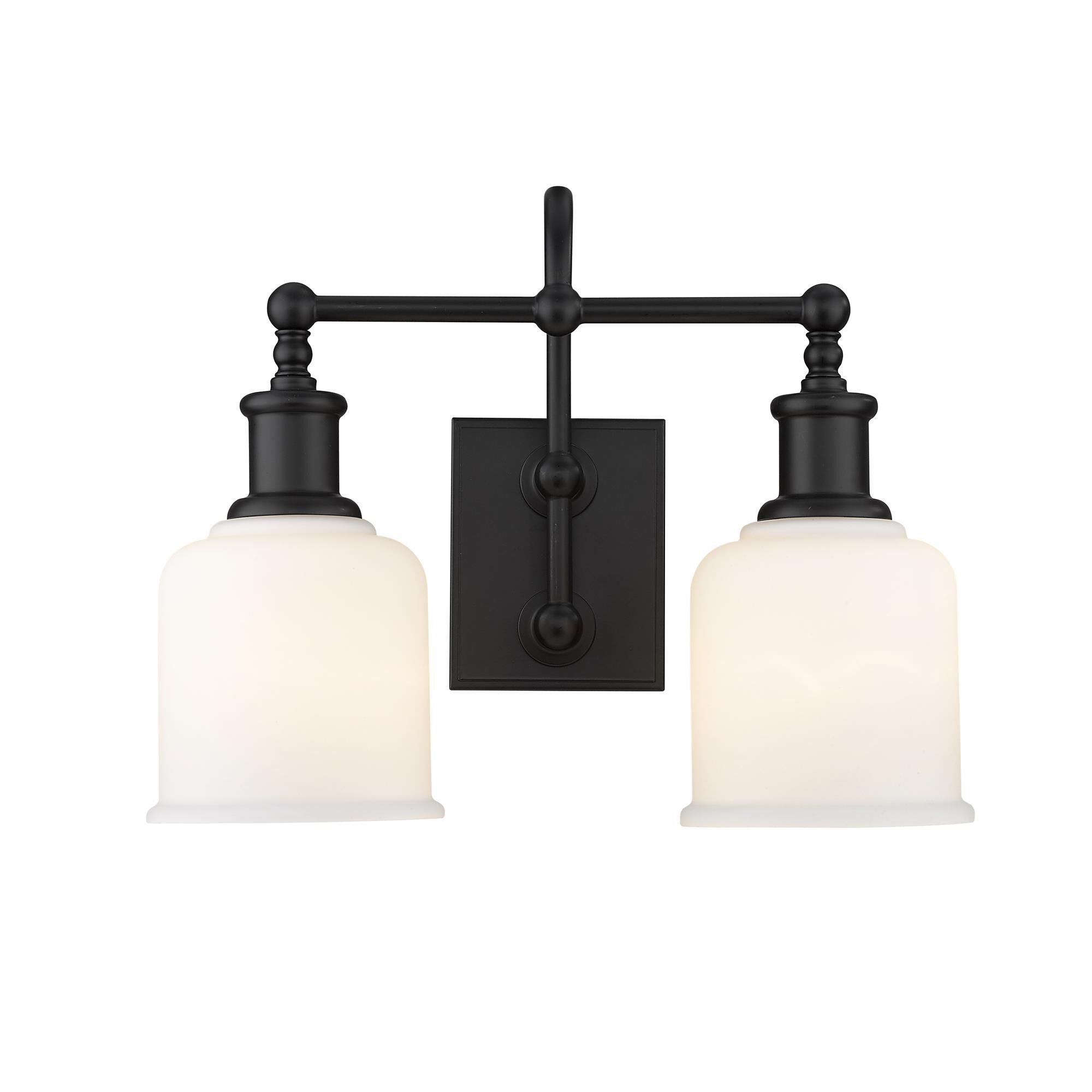 Shown in Matte Black finish and Glass shade