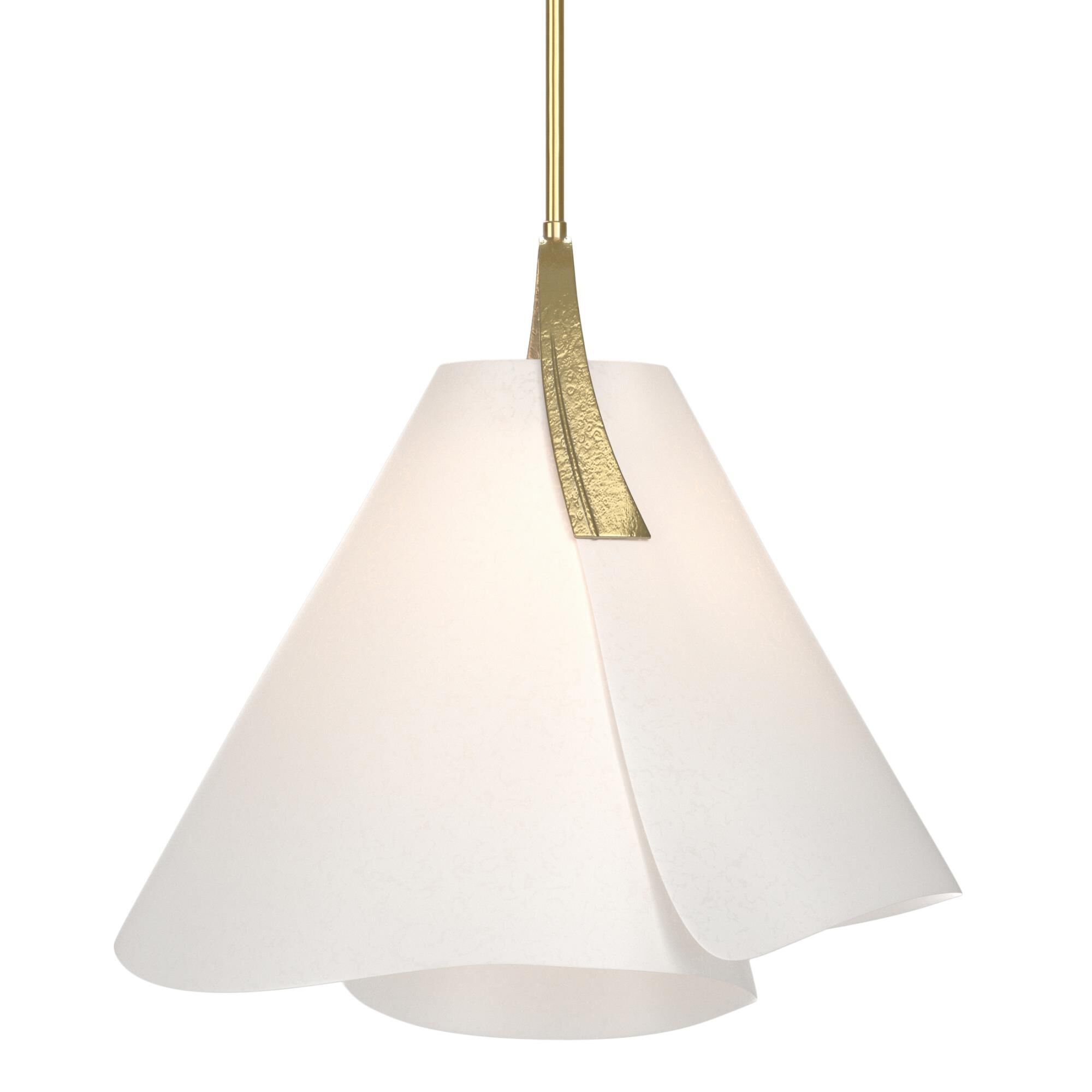 Shown in Modern Brass finish and Frosted Acrylic shade
