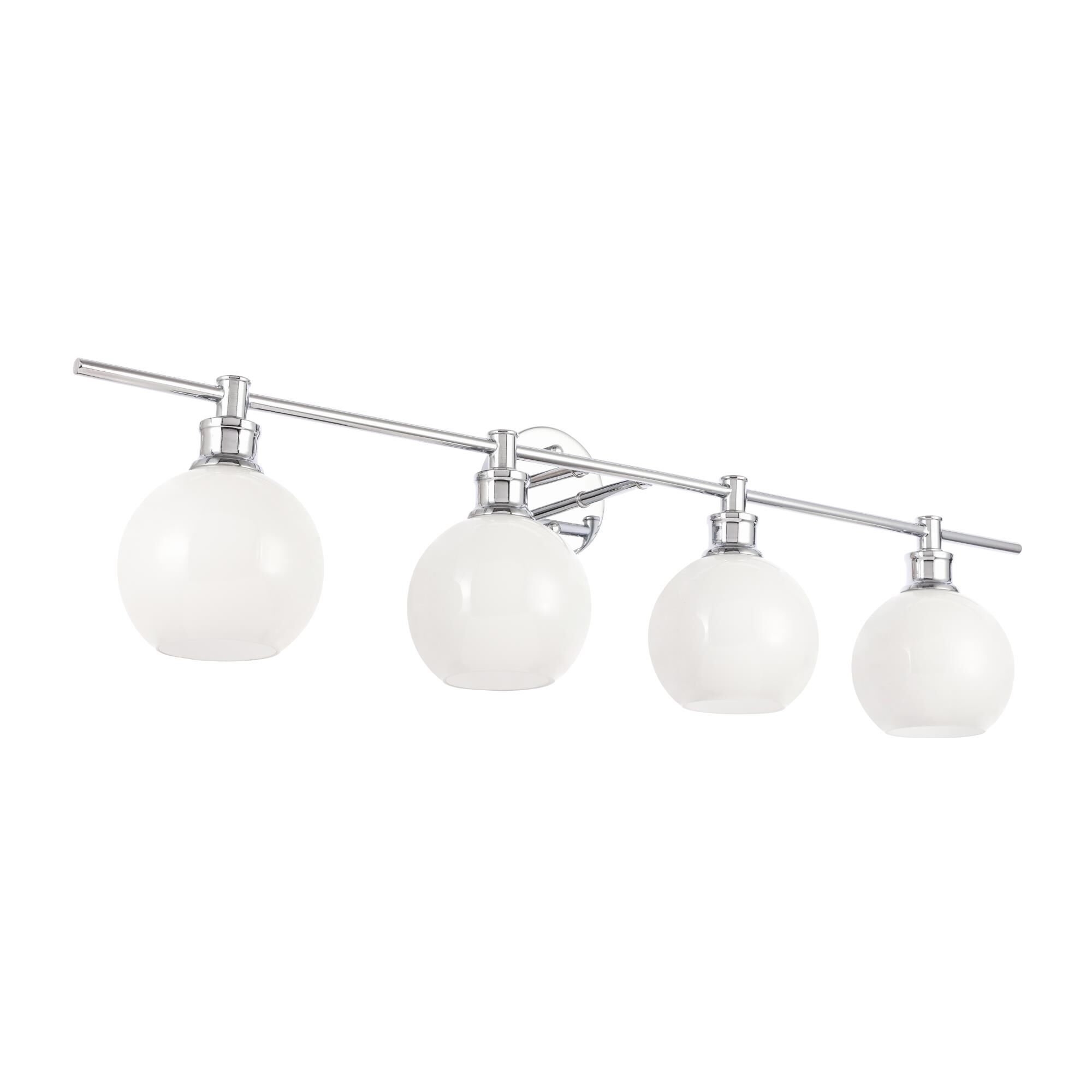 Shown in Chrome finish and Frosted White  glass