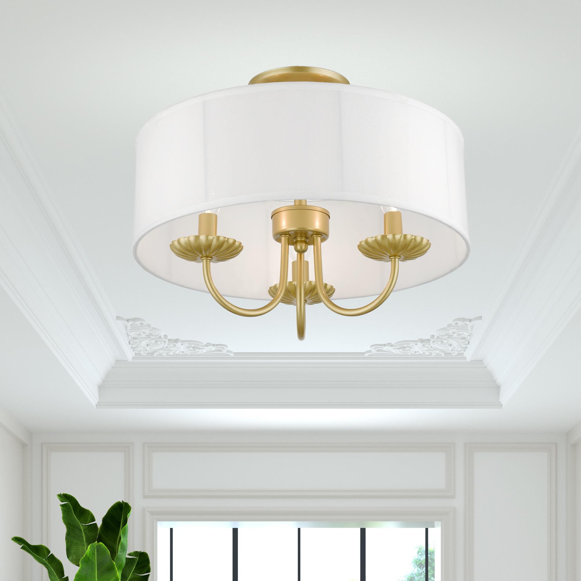 Brookdale 3 Light Semi Flush Mount by Livex Lighting