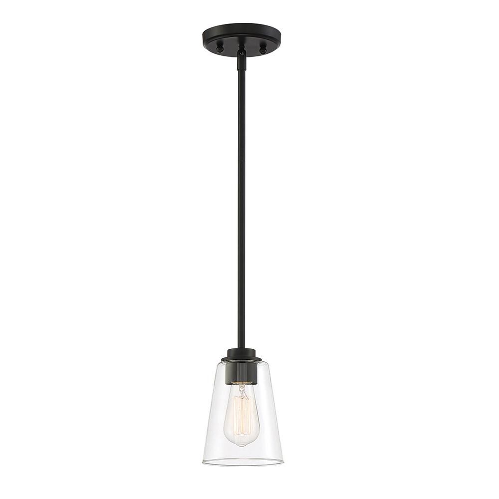 Shown in Matte Black finish and Clear glass and Clear Glass shade