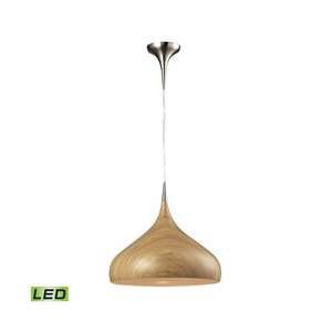 Shown in Satin Nickel finish and Medium Oak shade 