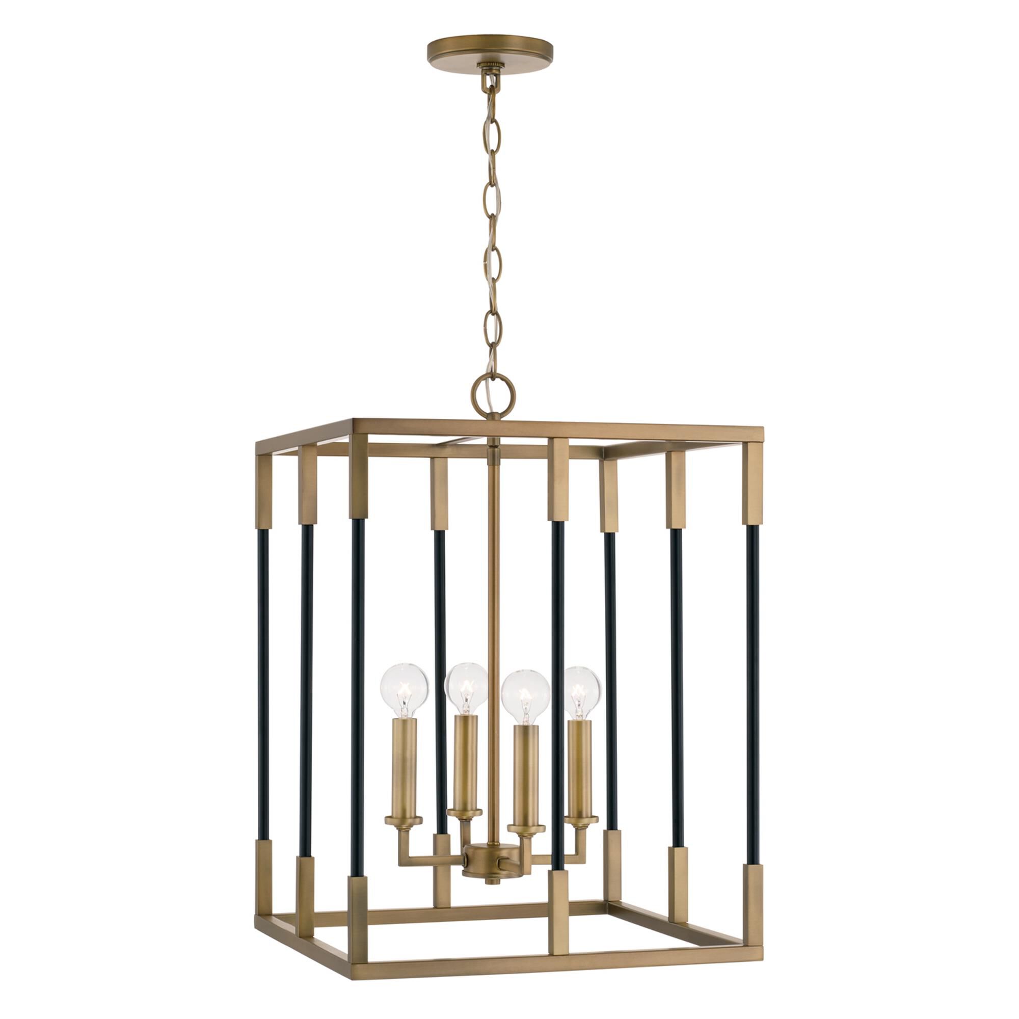 Shown in Aged Brass and Black finish