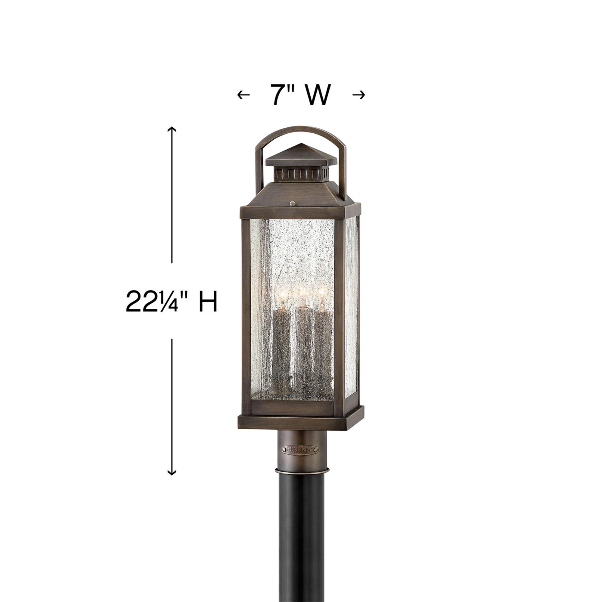 Shown in Blackened Brass finish and Clear Seedy glass