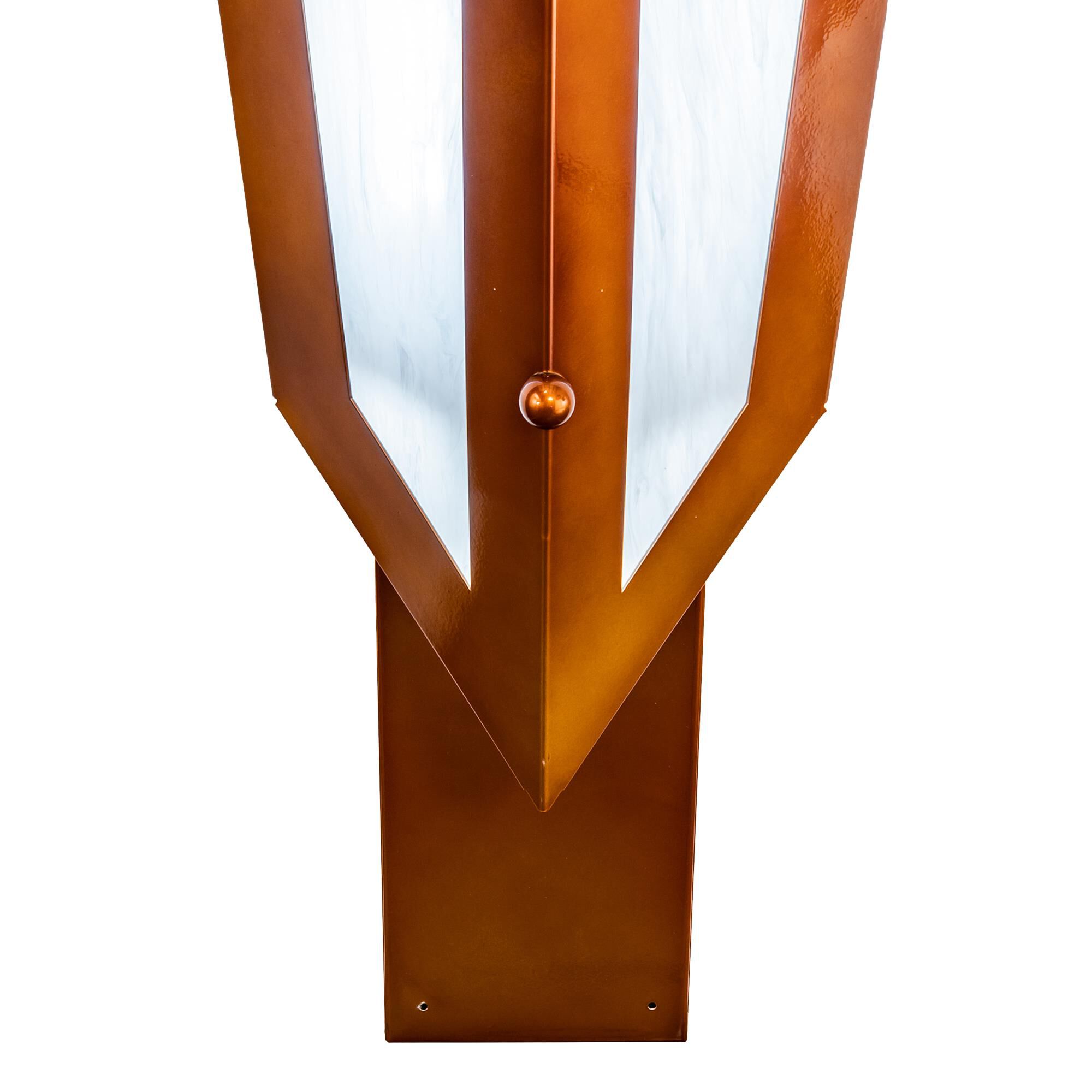 Shown in Copper finish and White glass