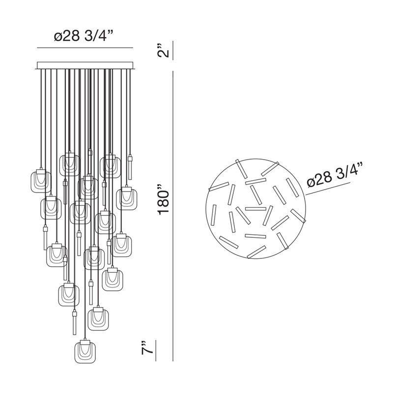 Paget 19 Light LED Chandelier by Eurofase Lighting