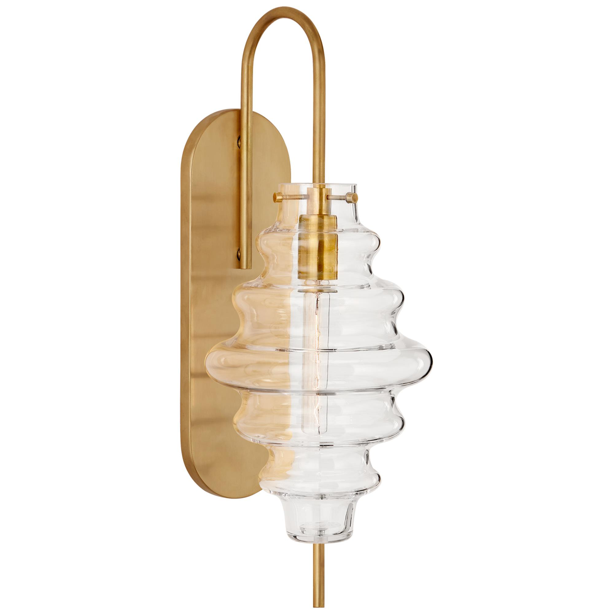 Shown in Antique-Burnished Brass finish and Clear glass