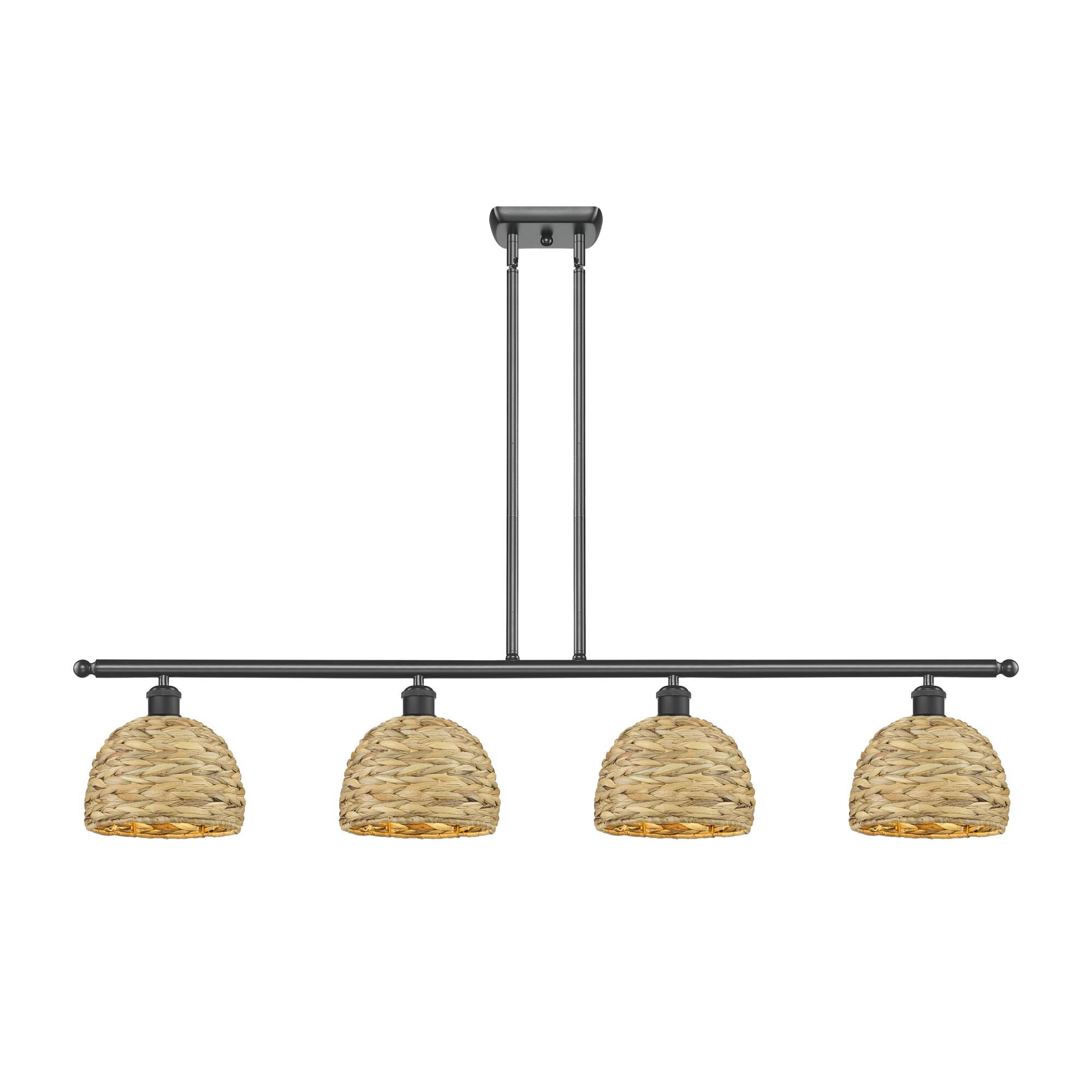 Bruno Marashlian Woven Rattan 48 Inch Linear Suspension Light by Innovations Lighting