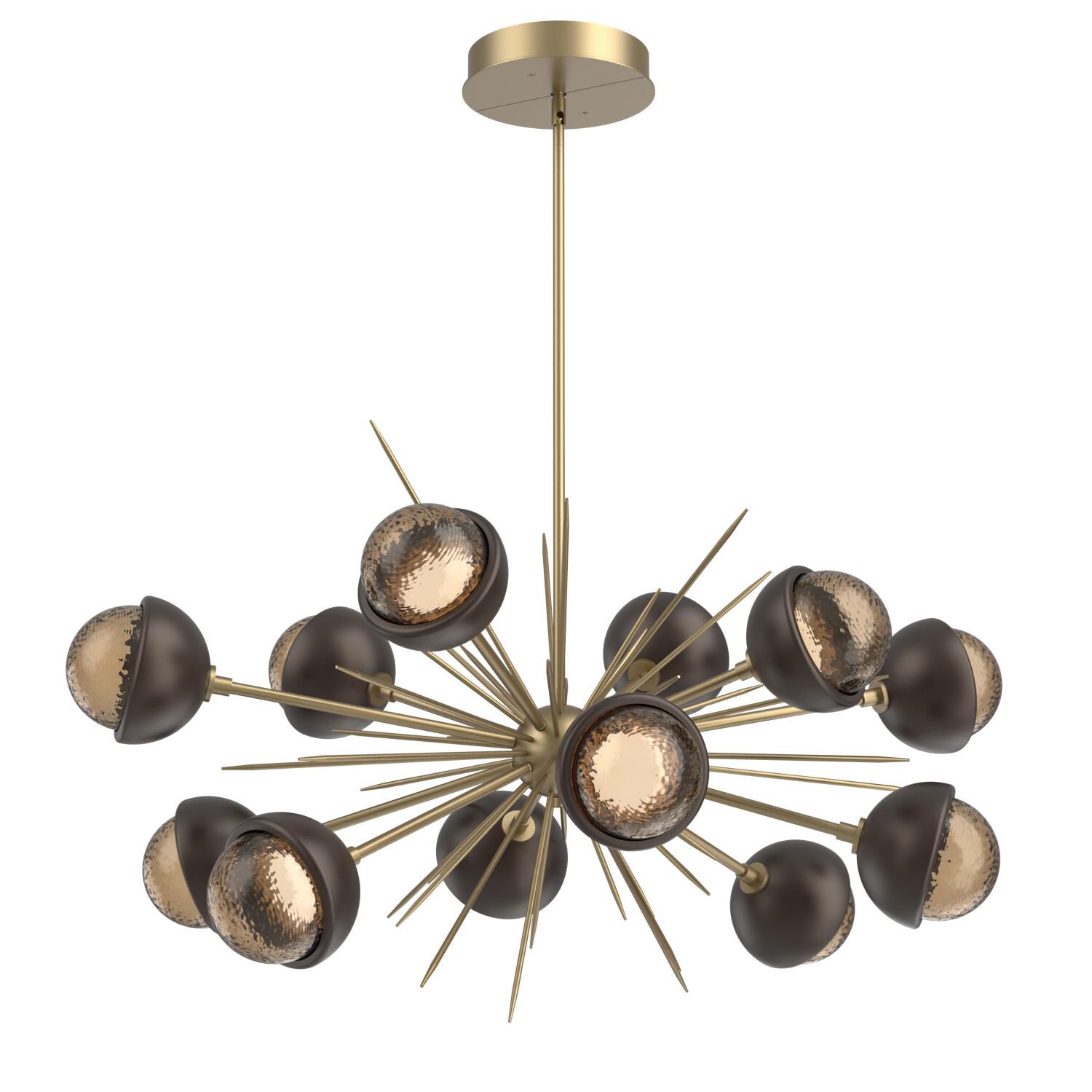 Shown in Gilded Brass finish and Bronze glass and Flat Bronze accent