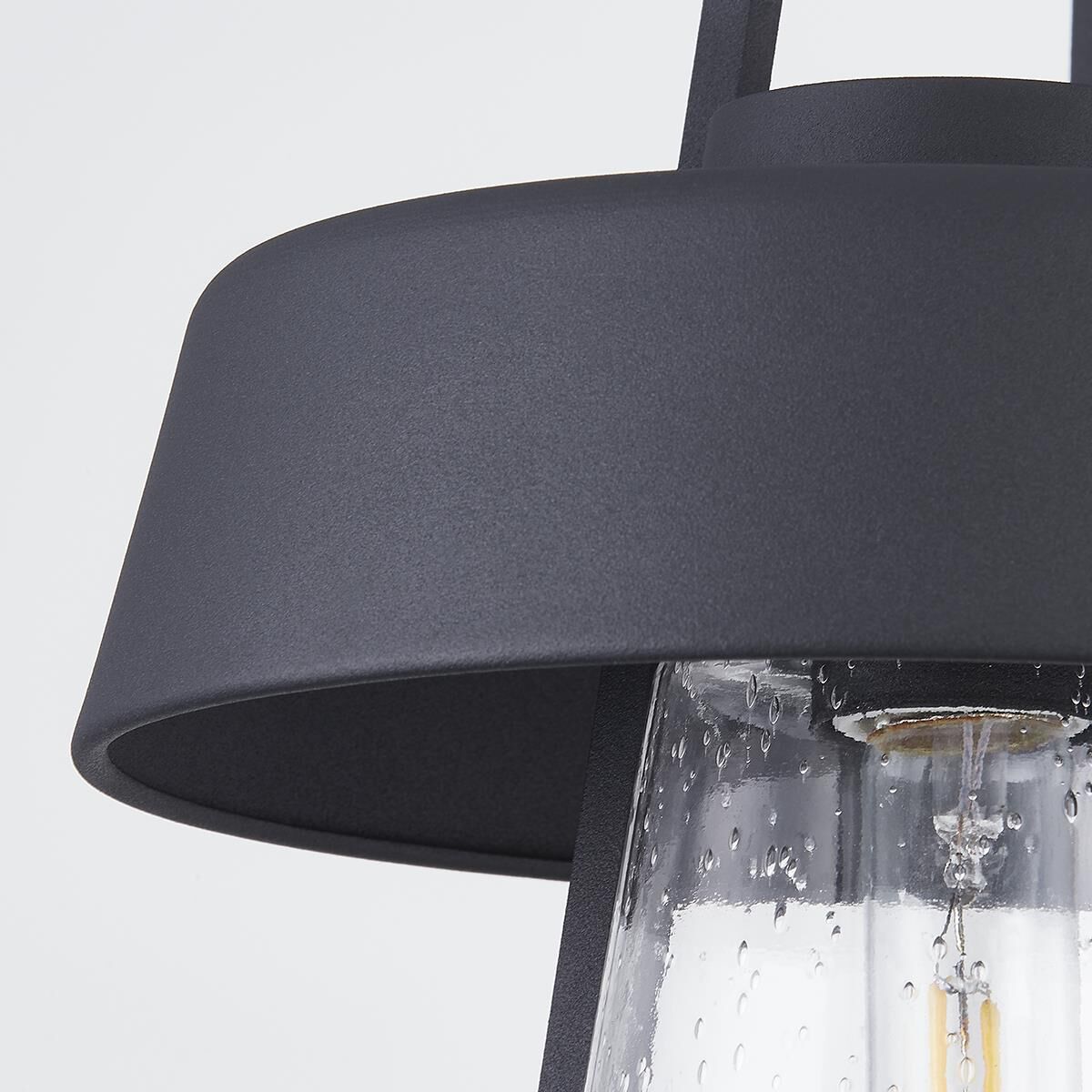 Shown in Textured Black finish and Clear shade