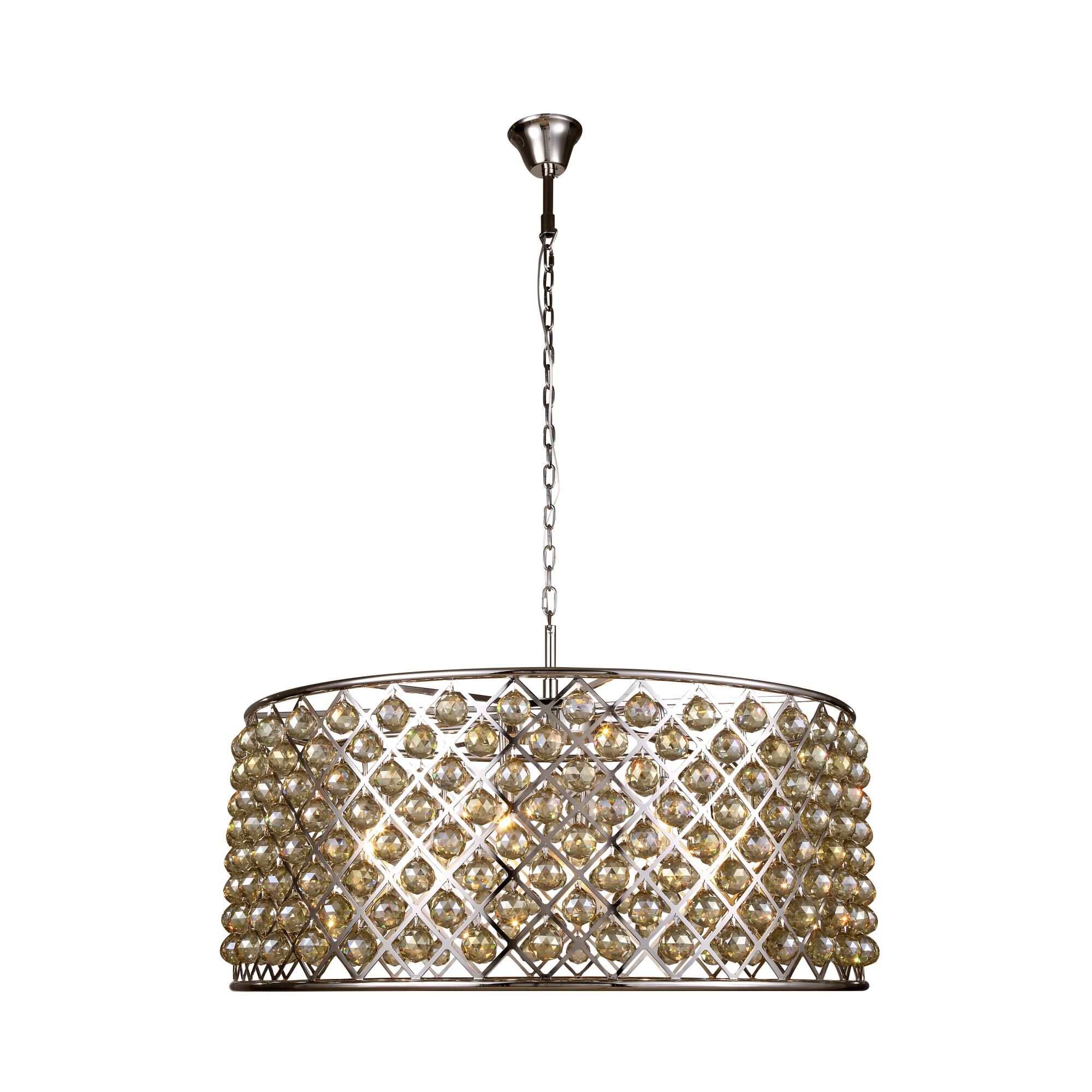 Shown in Polished Nickel finish and Royal Cut crystal and Golden Teak (Smoky) accent