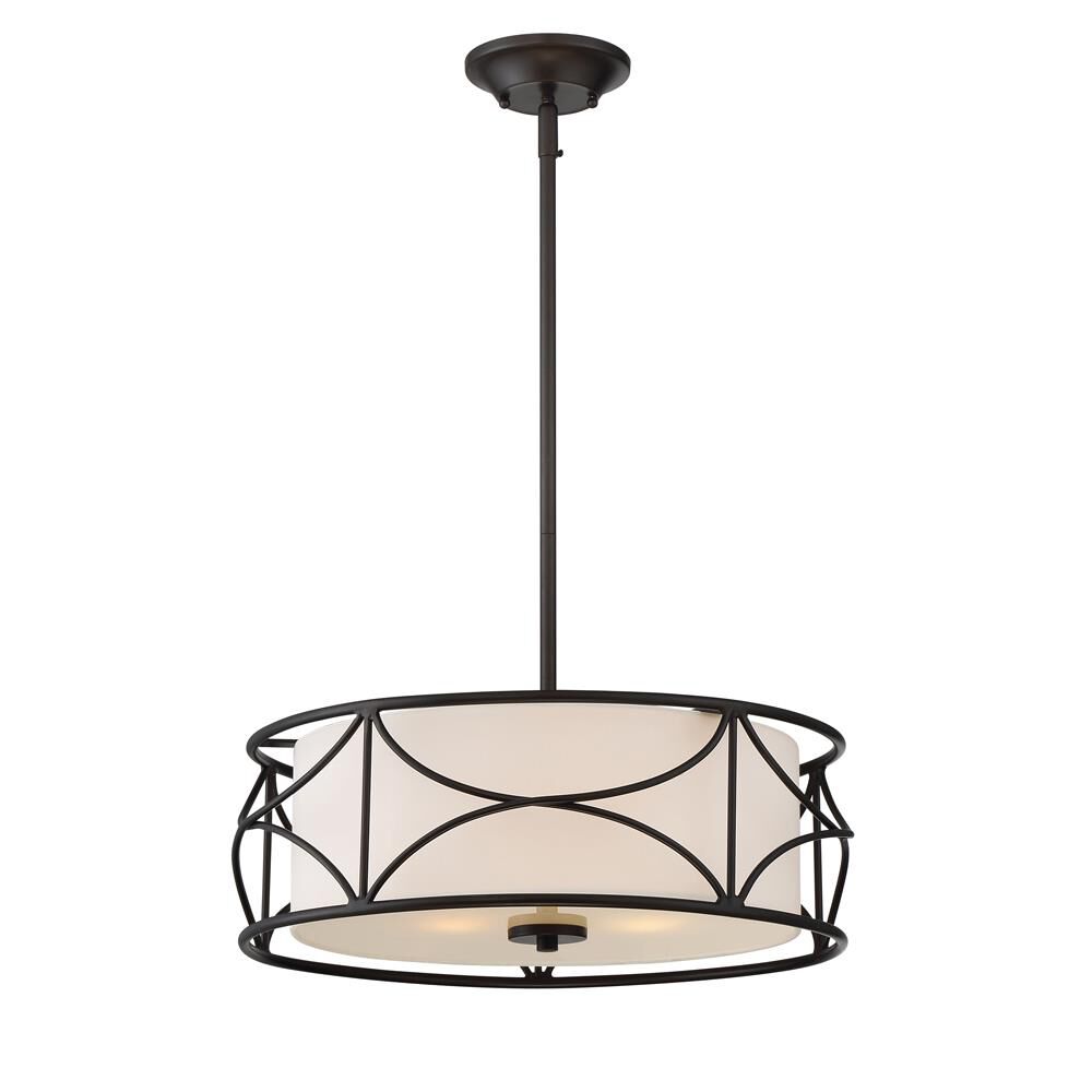 Shown in Oil Rubbed Bronze finish and Fabric shade
